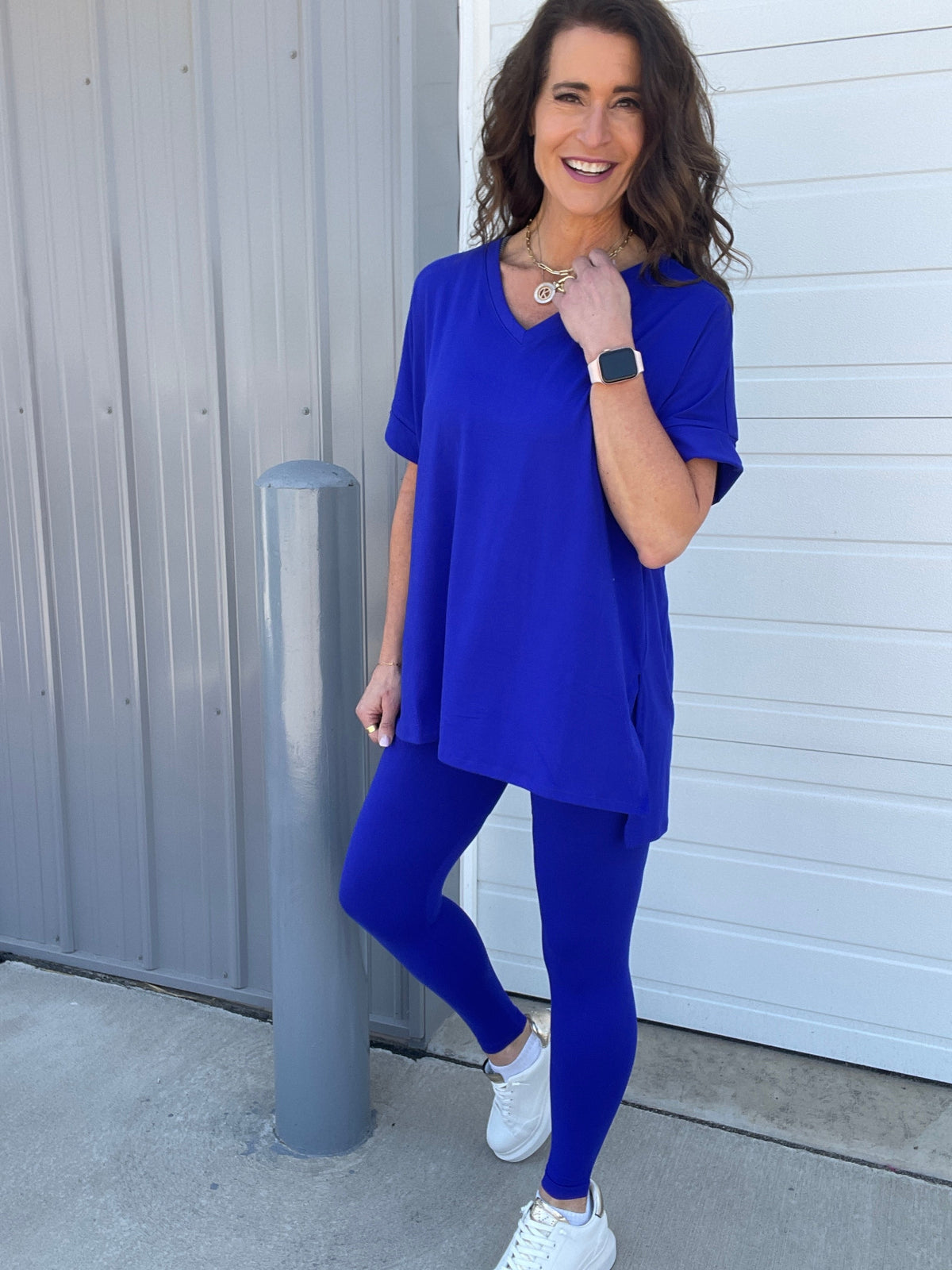 Take It Easy Soft V Neck Short Sleeve Lounge Leggings Set In 4 Colors *Final Sale*
