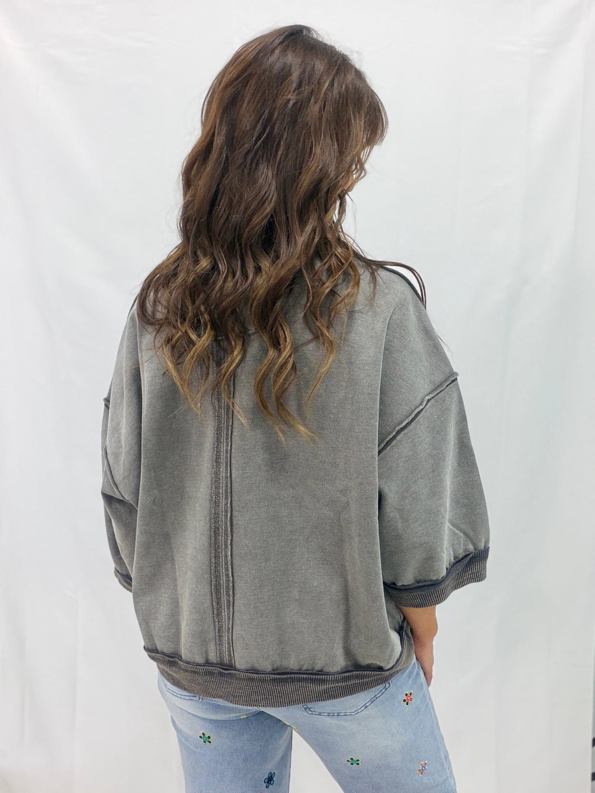 Washed Terry Pullover In 2 Colors