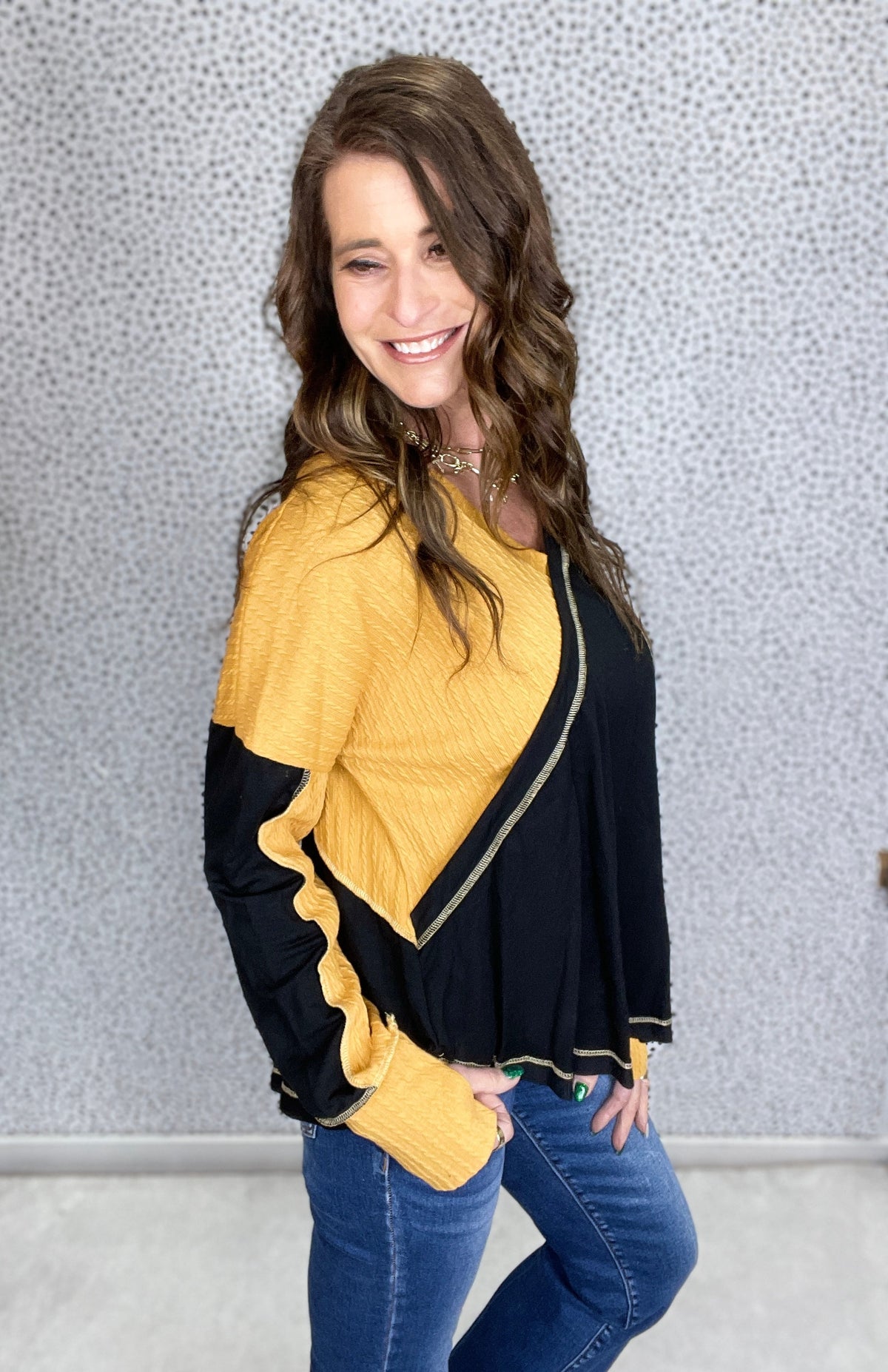 Everything For Me Cable Knit Color Block Sweater In Black *Final Sale*