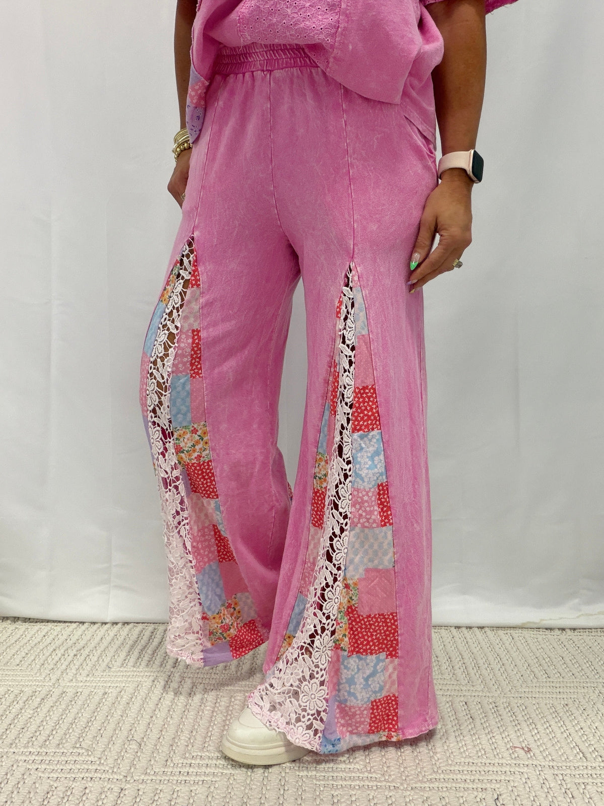 Don't Want To Miss Out Patchwork Floral Pants In 2 Colors *Final Sale*