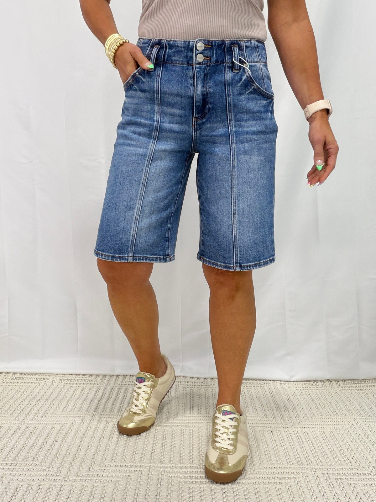 Long Story Short Slouchy Bermuda Shorts In Medium