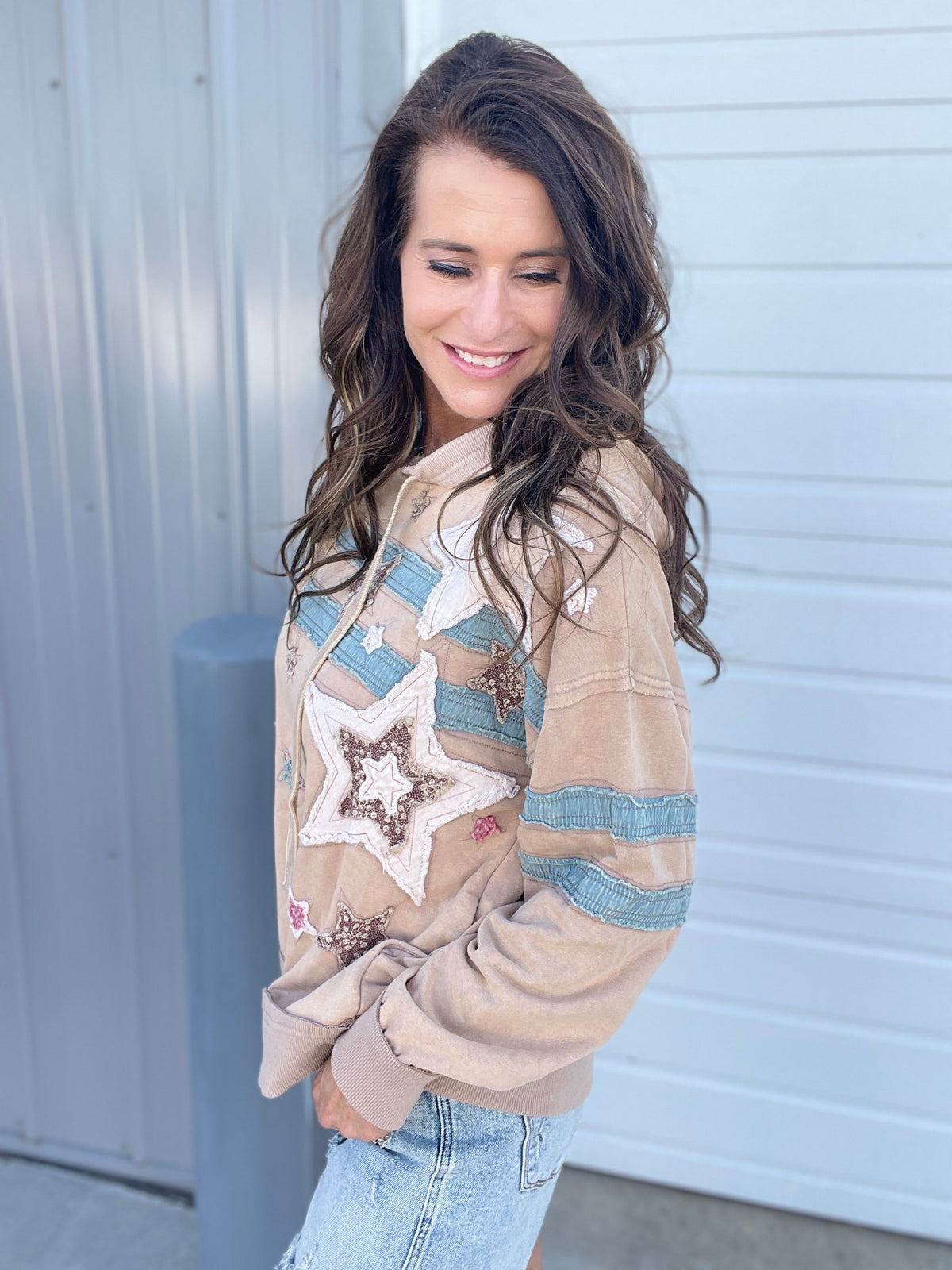 Oli & Hali Stellar Vibes Mineral Washed Hoodie In 2 Colors: Mocha, Dark Brown *Final Sale*