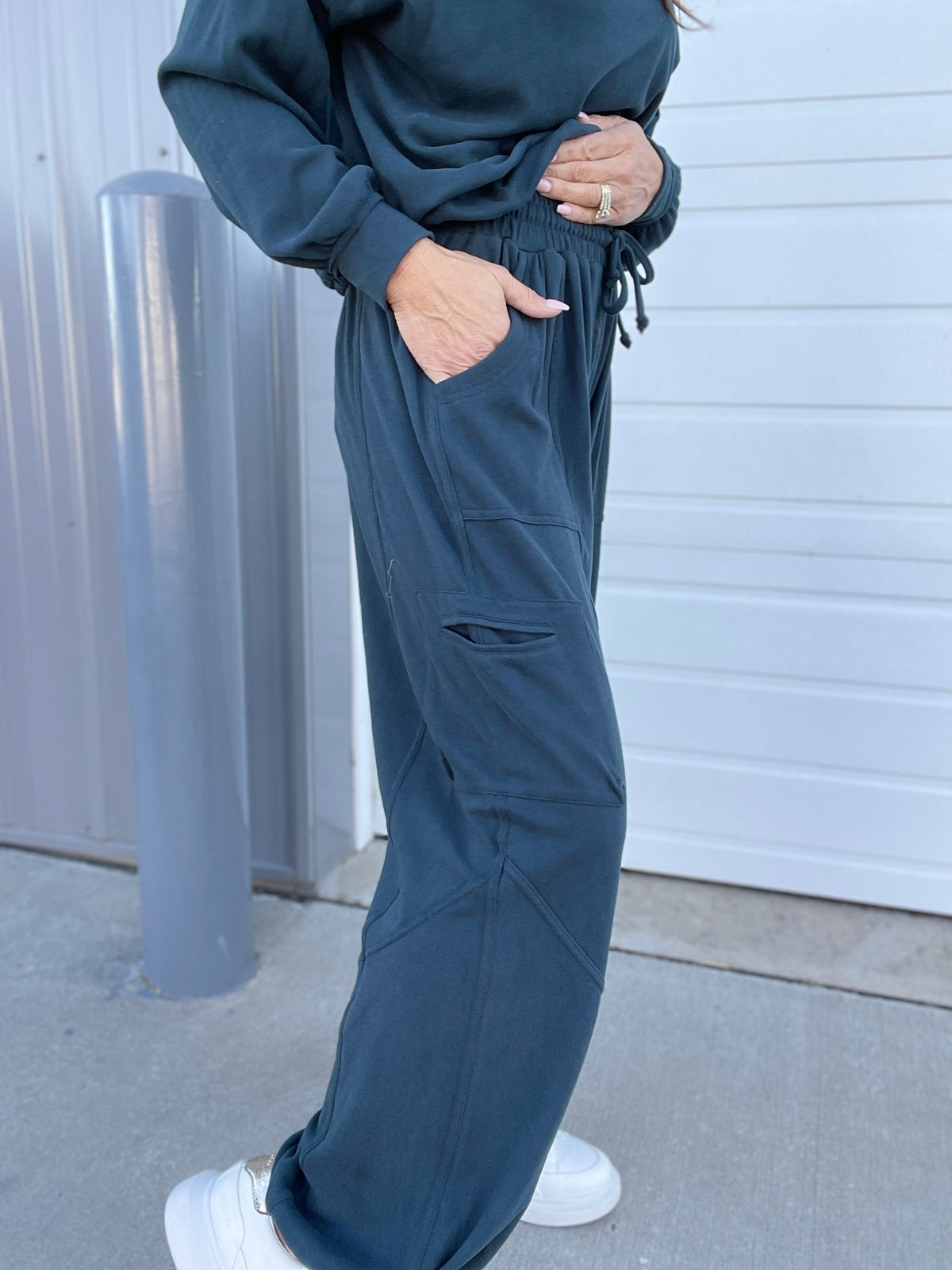 Everytime Brushed Hacci Pants In 3 Colors: Charcoal, Cinnamon, Teal *Final Sale*