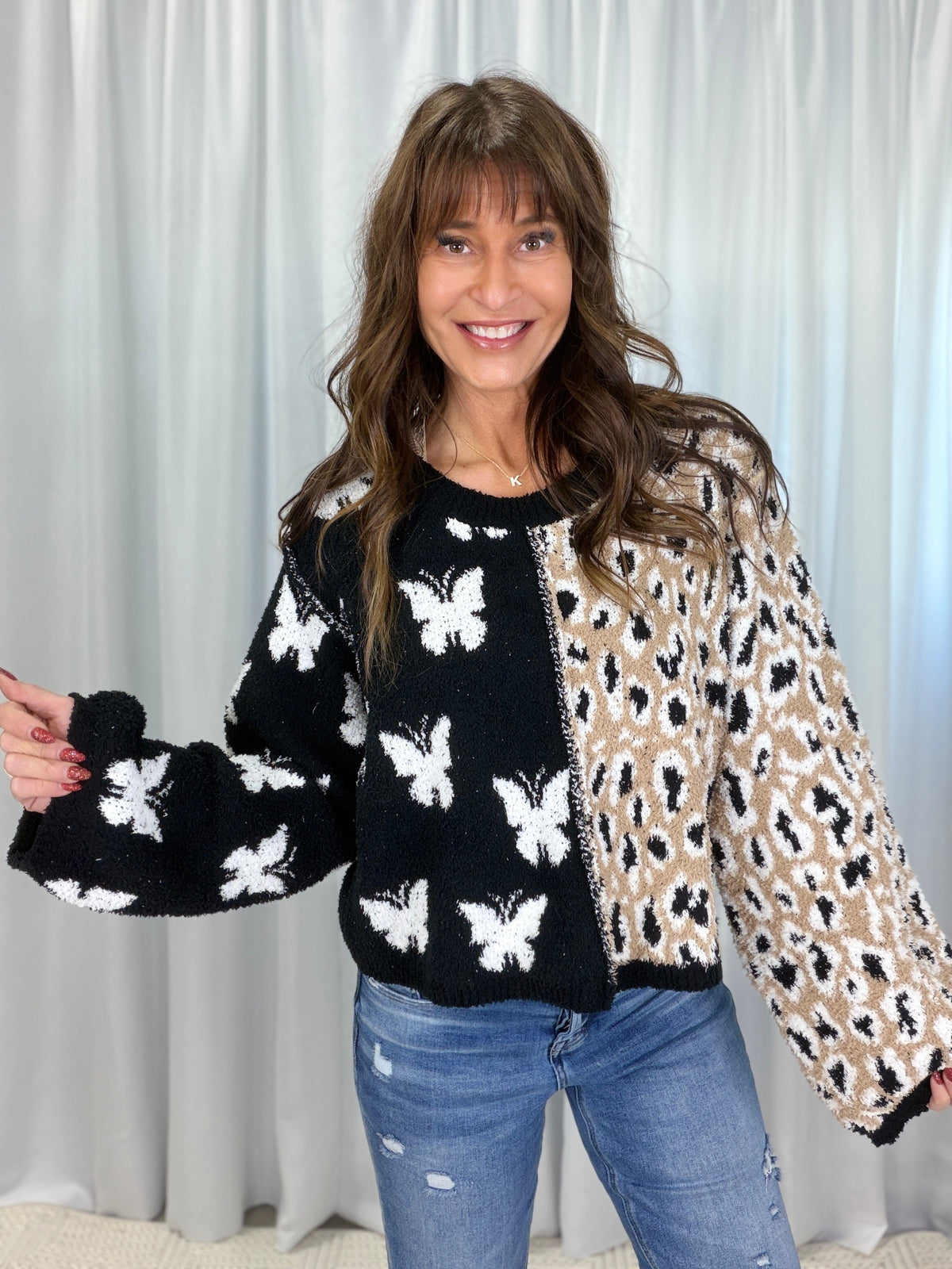 POL Wildly Sweet Long Sleeve Sweater In Black *Final Sale*