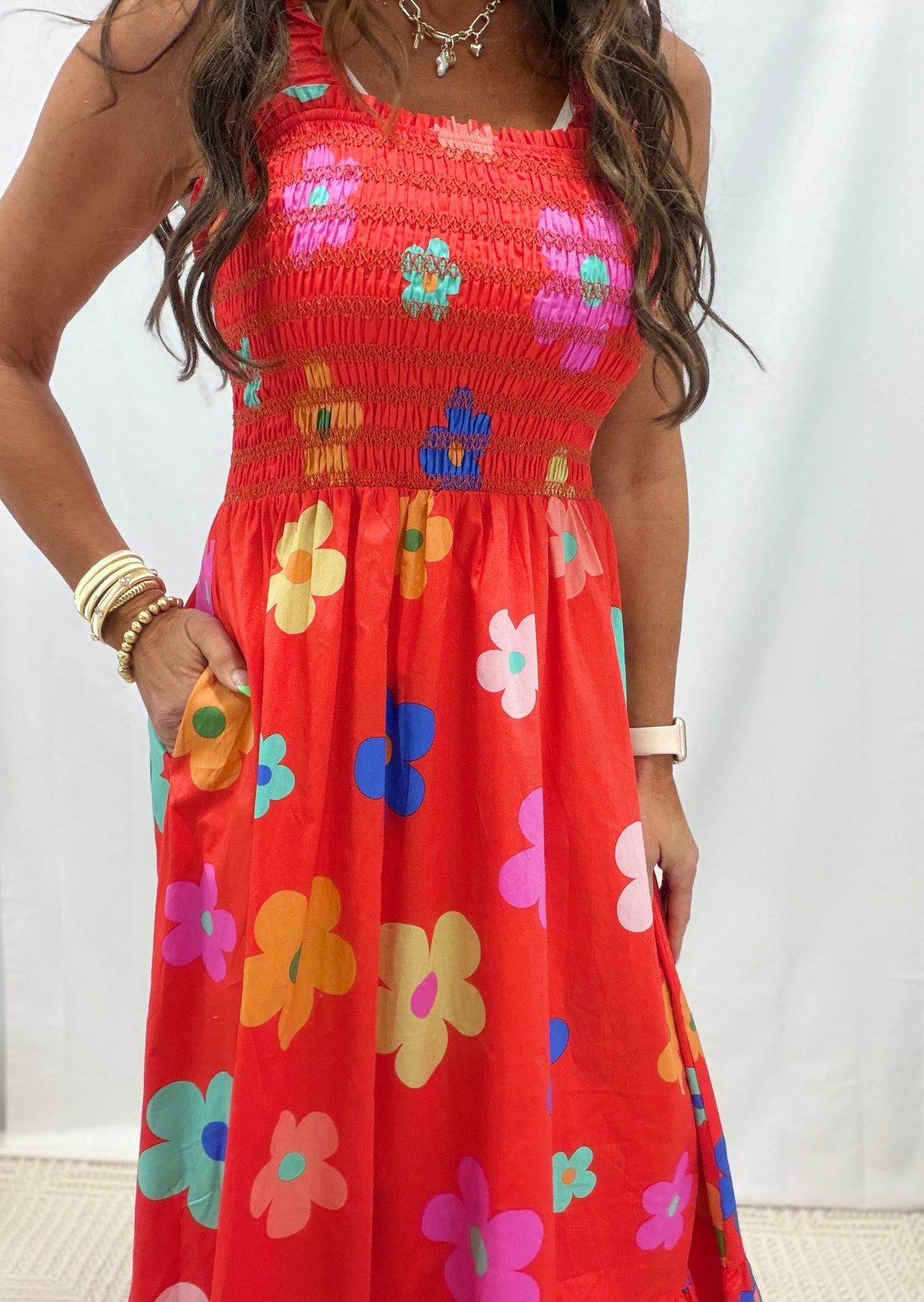 Colorful Days Ruffle Bottom Maxi Dress In 2 Colors