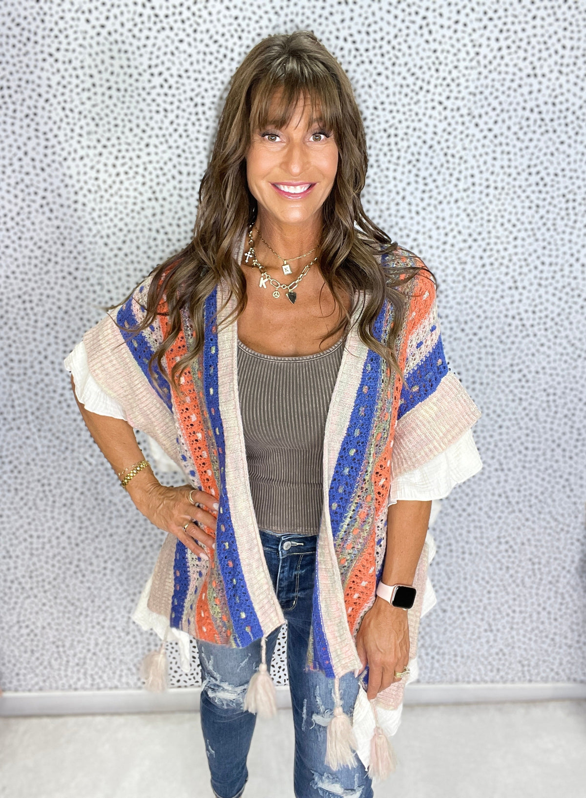 Pol Festival Ruffle Knit Cardigan