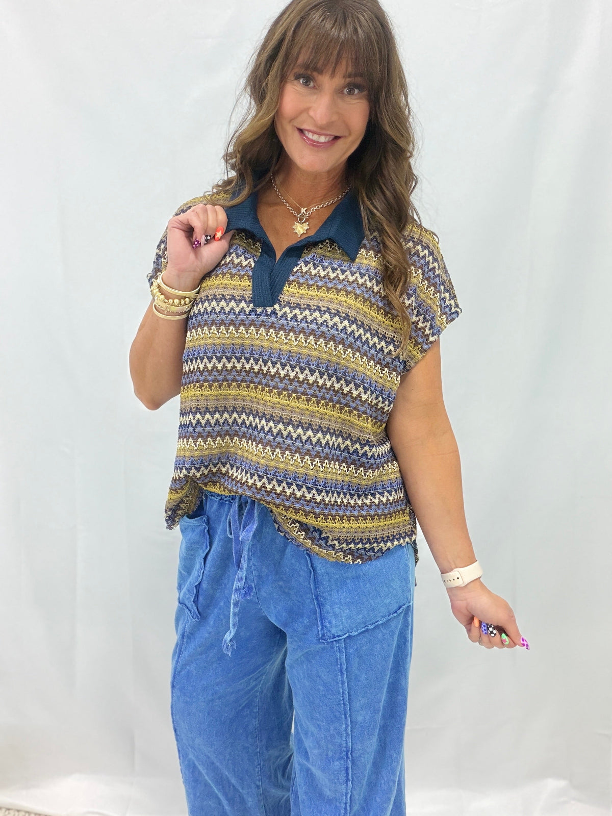 Oli & Hali Stripped Success Top In 2 Colors