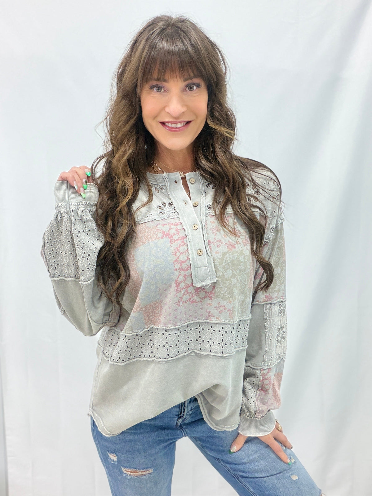 Wildflower Whisper Patch Top In 4 Colors