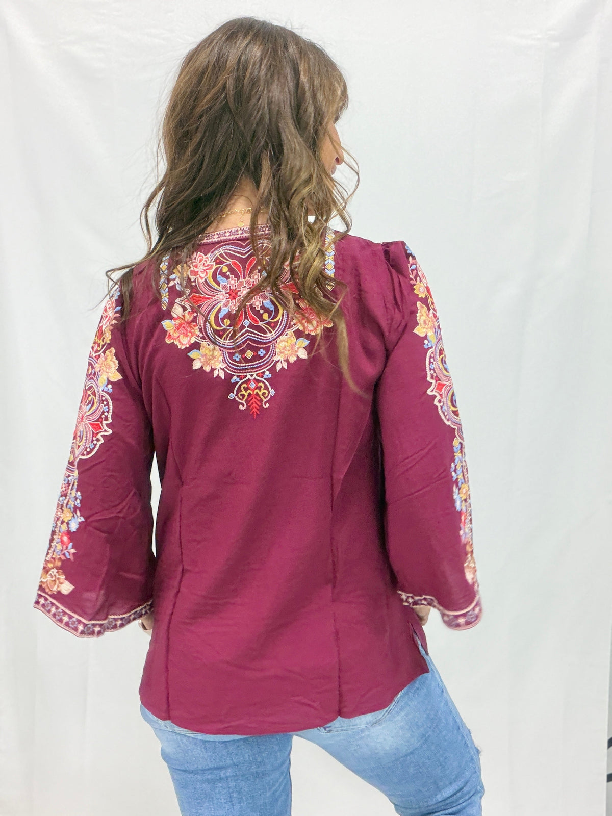 Autumn Bloom Burgundy Top *Final Sale*