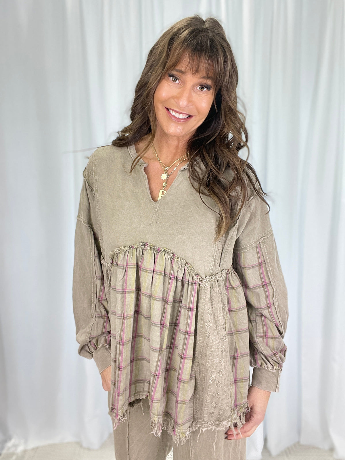Meadow Drift Plaid Tunic *Final Sale*