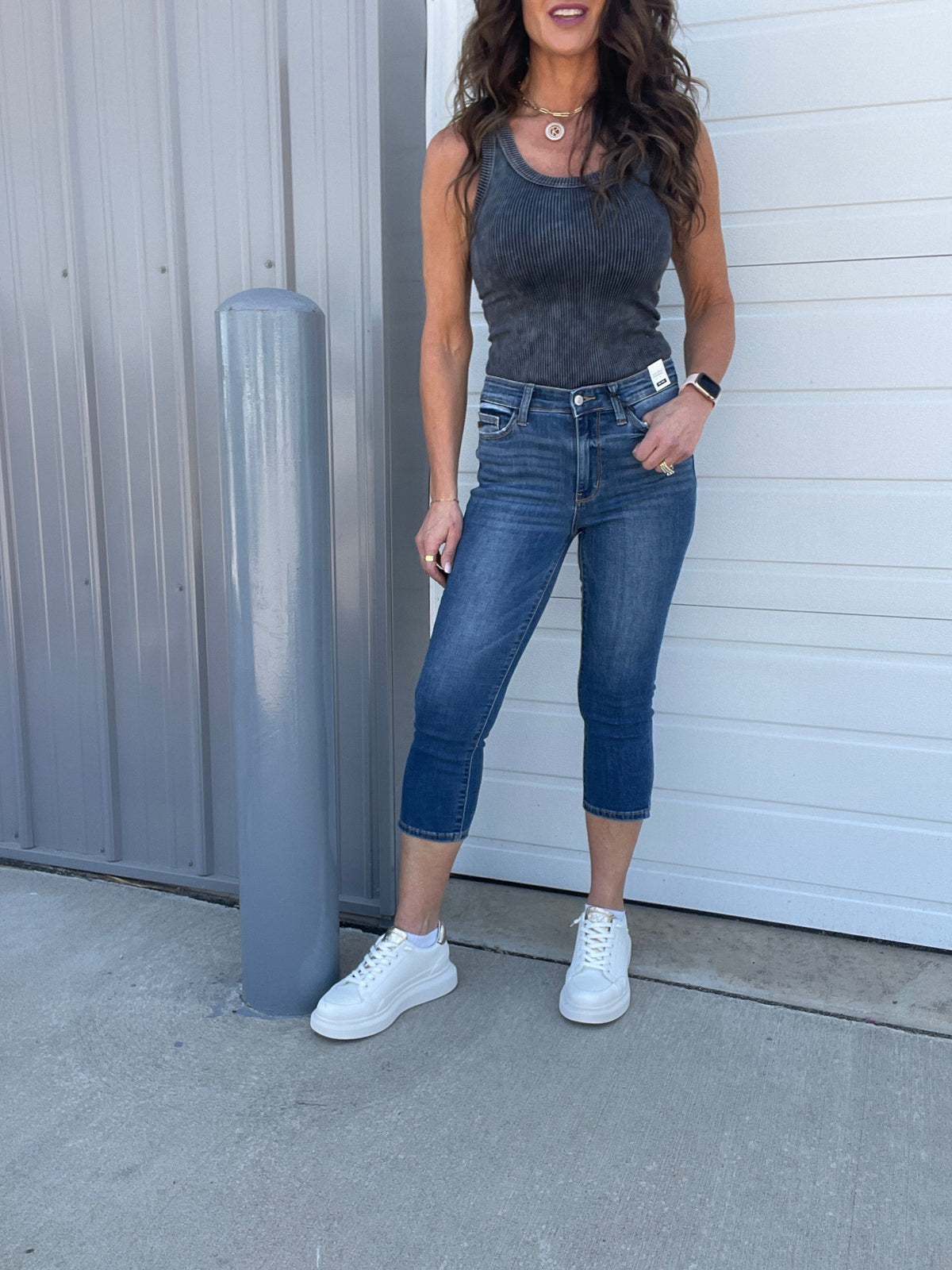 Judy Blue Ivey Side Slit Capri Jeans 113