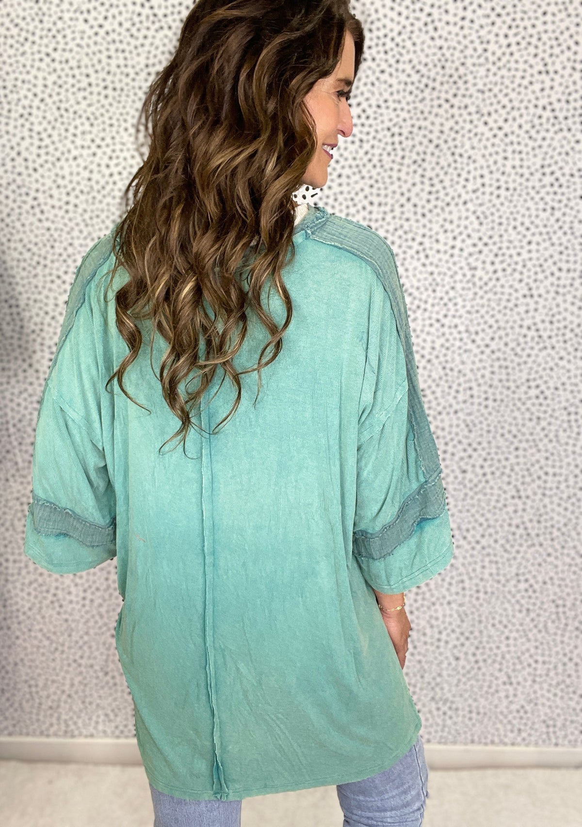 Pol Casual Chic Oversized Top In Ivory, Teal, Cherry *Final Sale*