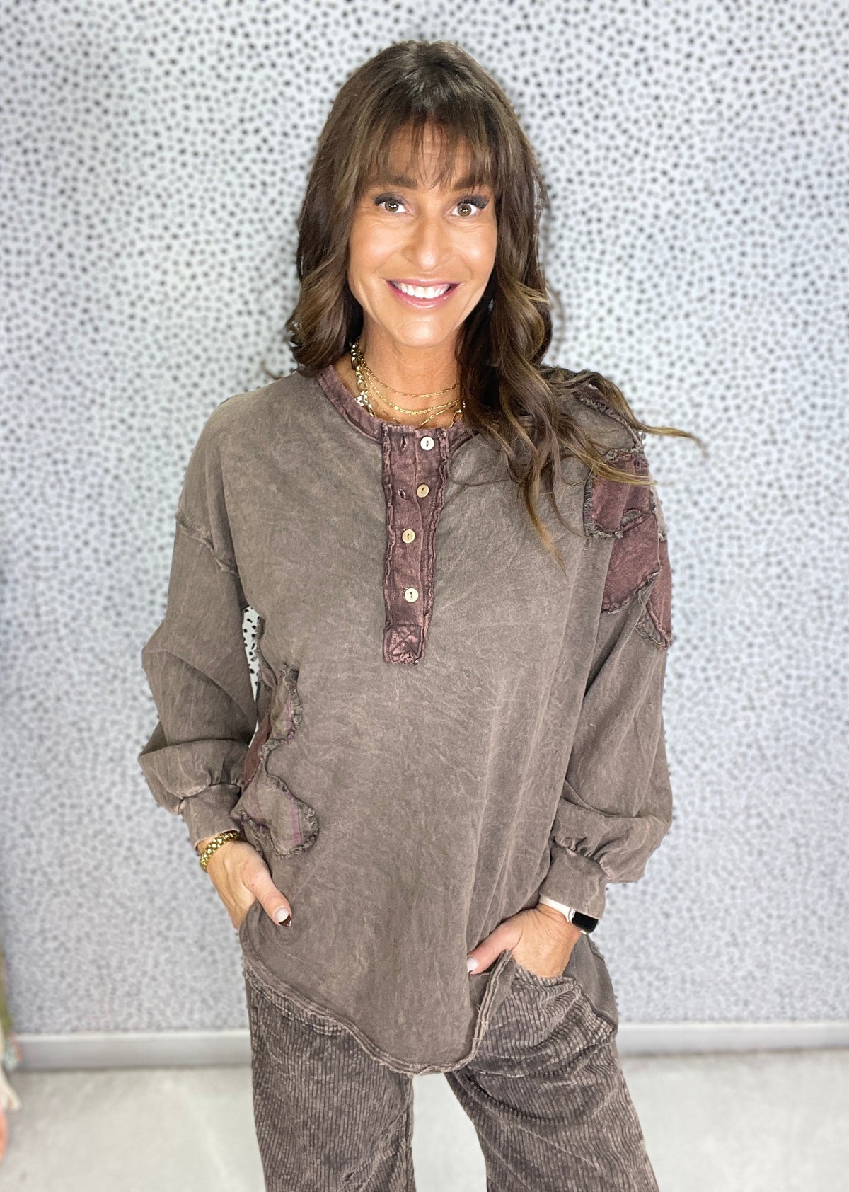 Boho Bloom Henley Top In 5 Colors