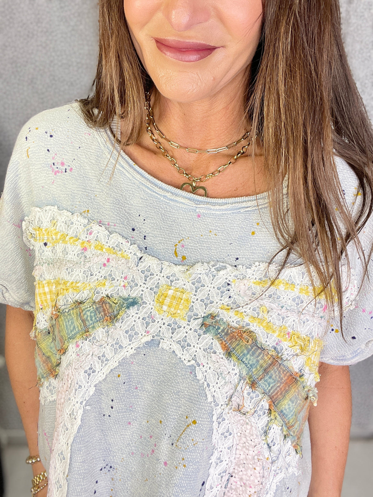 Oli & Hali Painted Dreams Patchwork Top In 2 Colors *Final Sale*