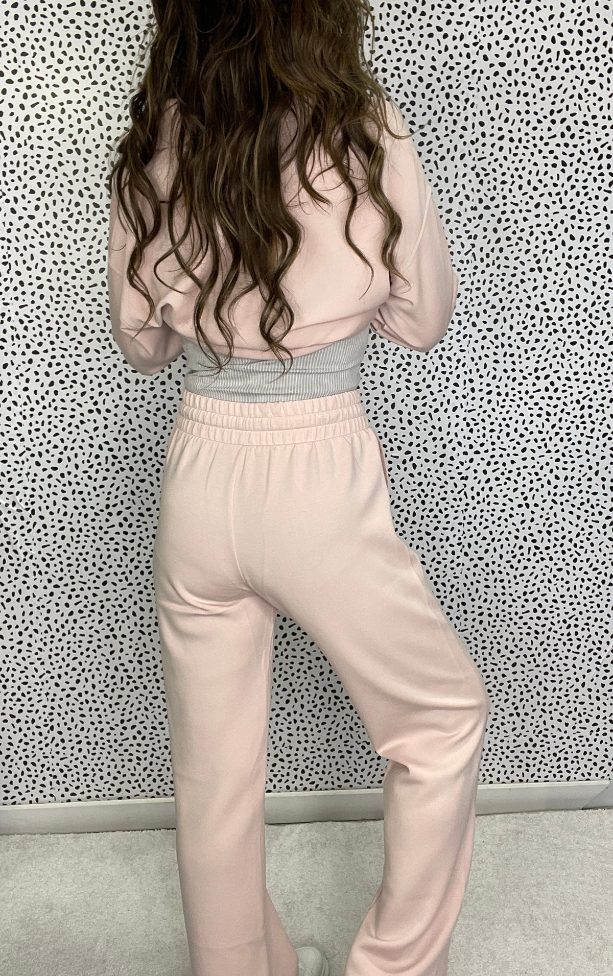 Urban Charm Scuba Straight Leg Pants In Baby Pink *Final Sale*
