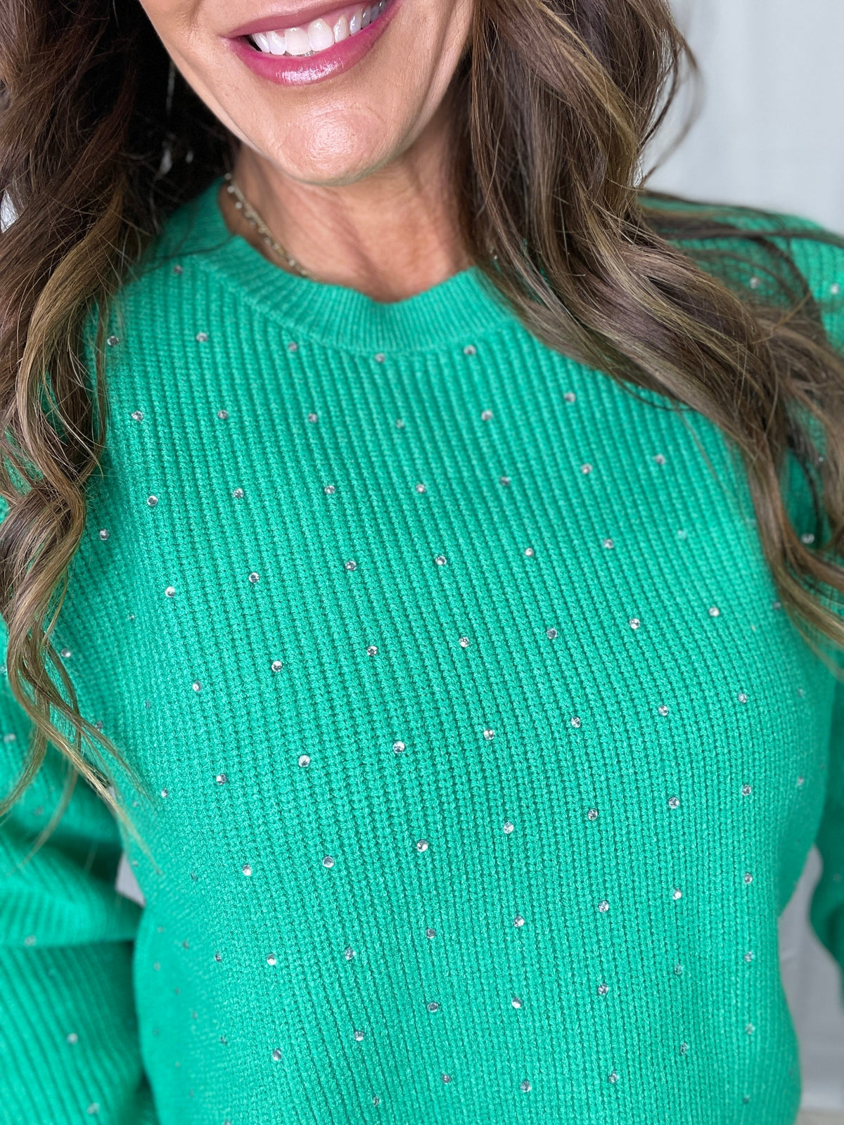 Time To Shine Rhinestone Detail Sweater