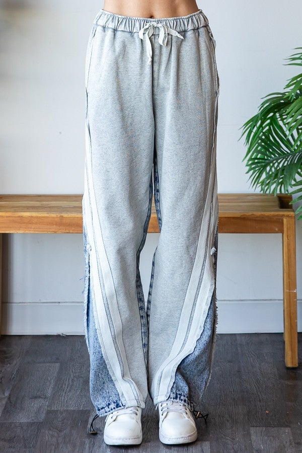 Oli & Hali Denim Remix Joggers In Grey *Final Sale*