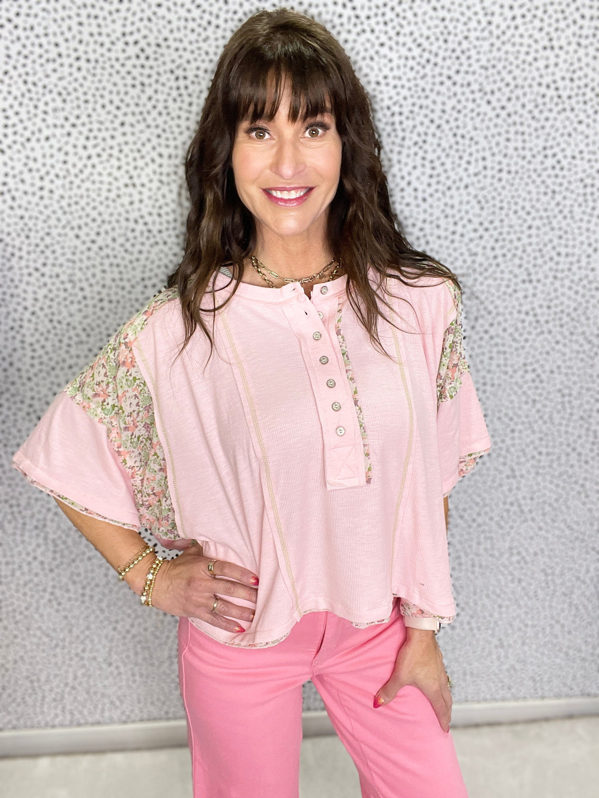 POL Stepping Out WIth The Girls Floral Print Patch Top In 3 Colors