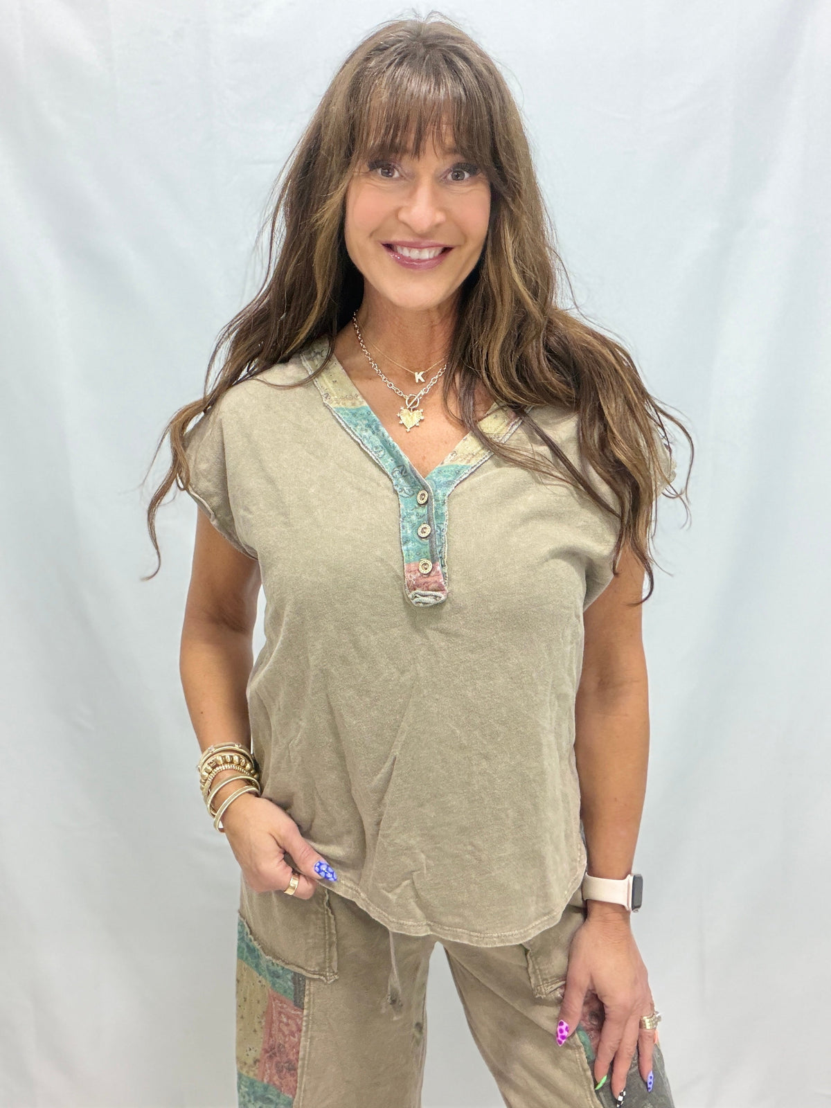 Desert Bloom Henley Top