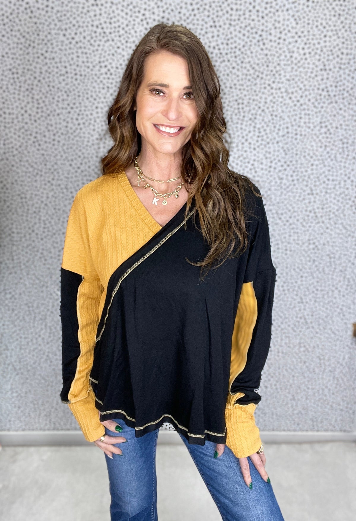 Everything For Me Cable Knit Color Block Sweater In Black *Final Sale*