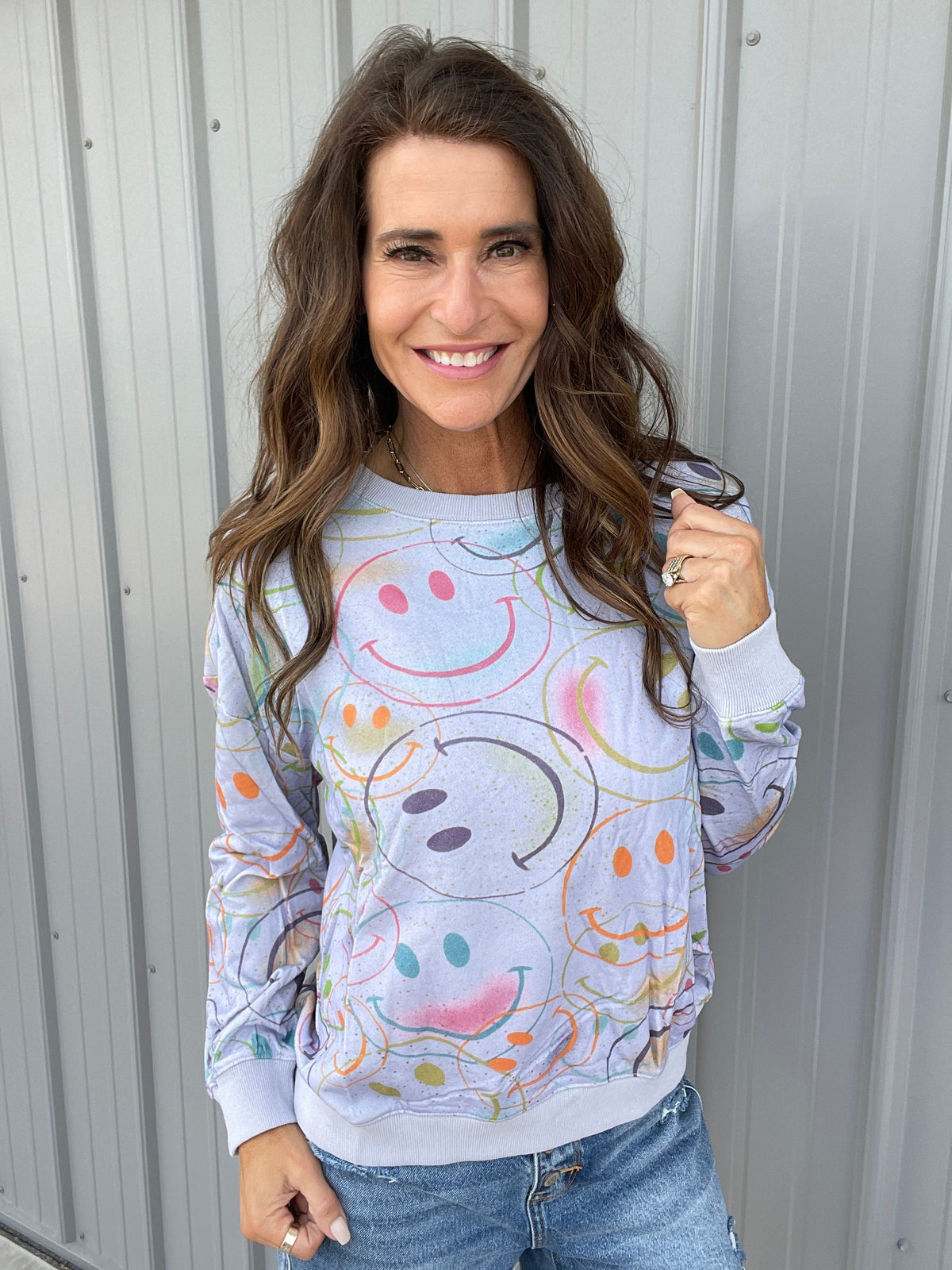 Happy Go Lucky Pullover In 4 Colors: Ivory, Lilac, Black, Pink