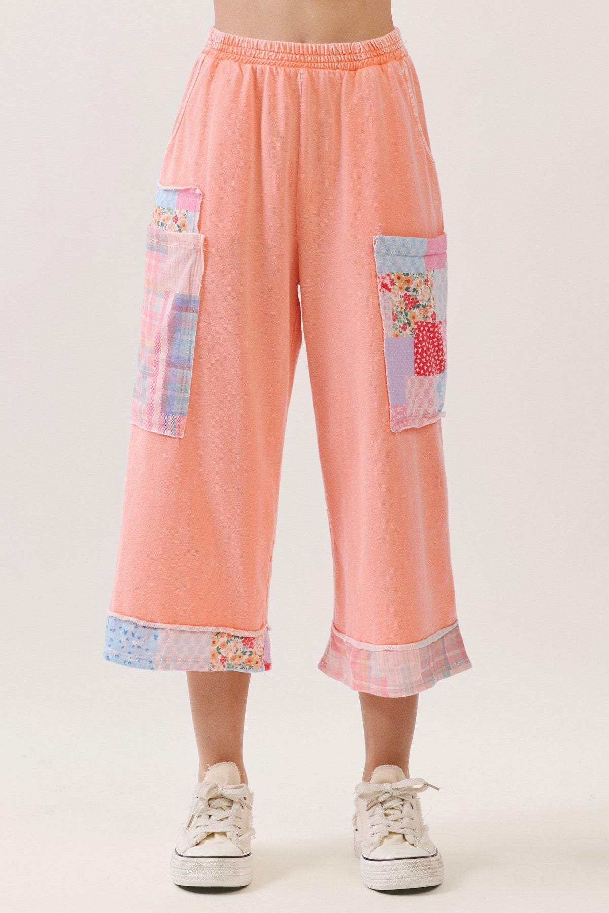 Patchwork Dreams Mineral Washed Pants In 3 Colors