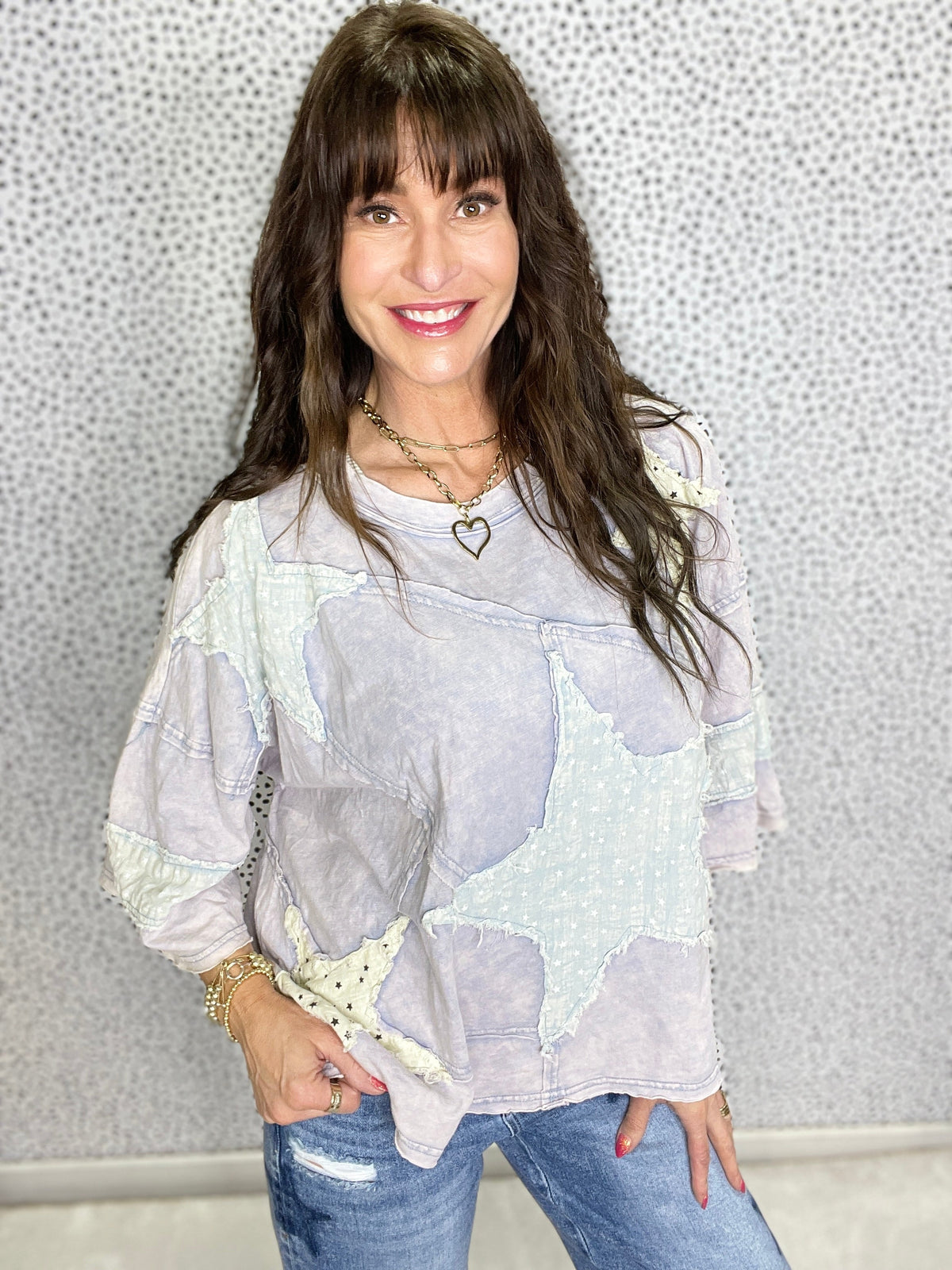 Oli & Hali Close To Heaven Star Patch Top In 3 Colors