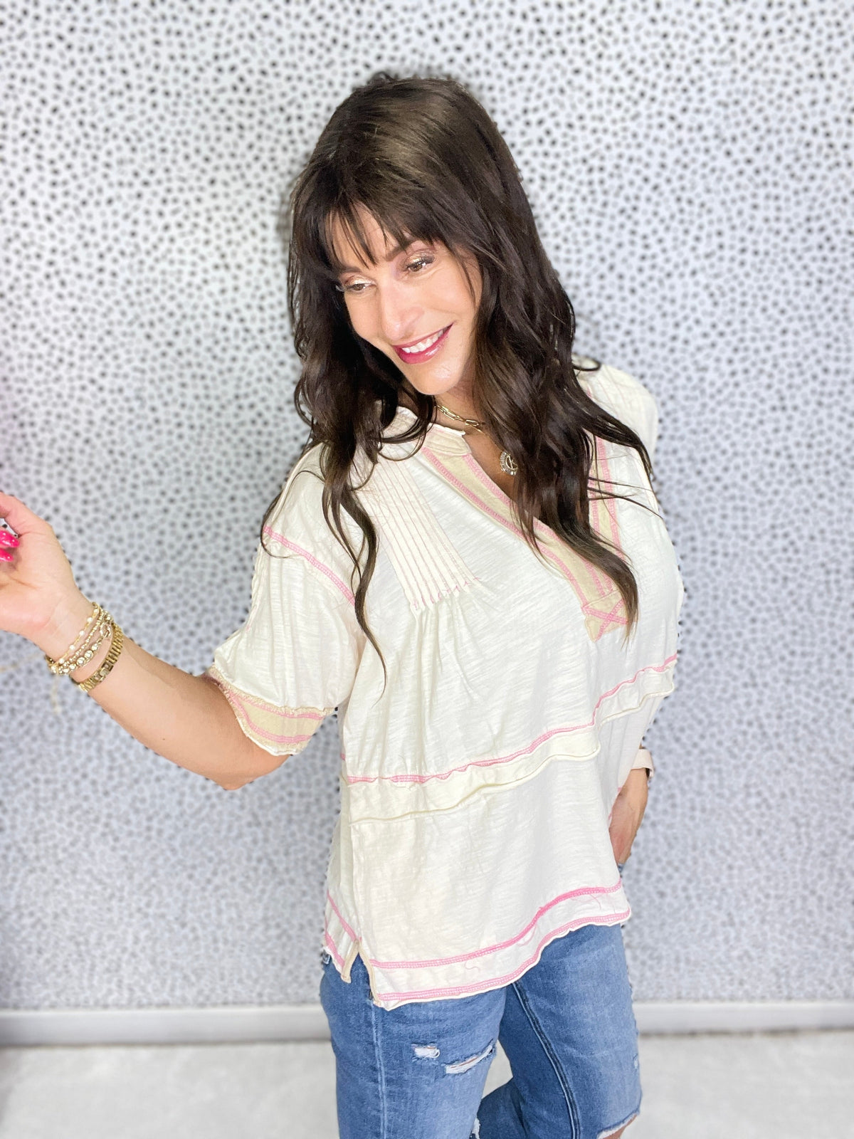 Oli & Hali Boho Spirit V-Neck Top In 2 Colors *Final Sale*