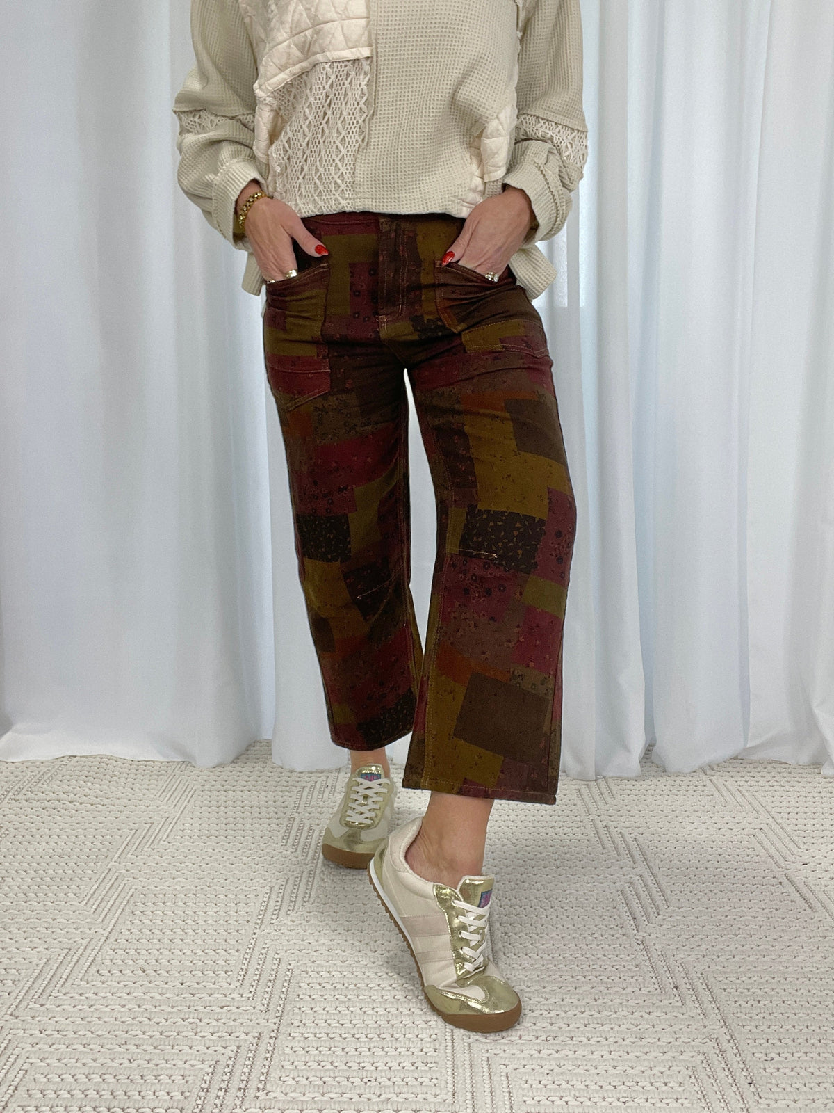 The Year It's Been Patch Printed Pants In Olive