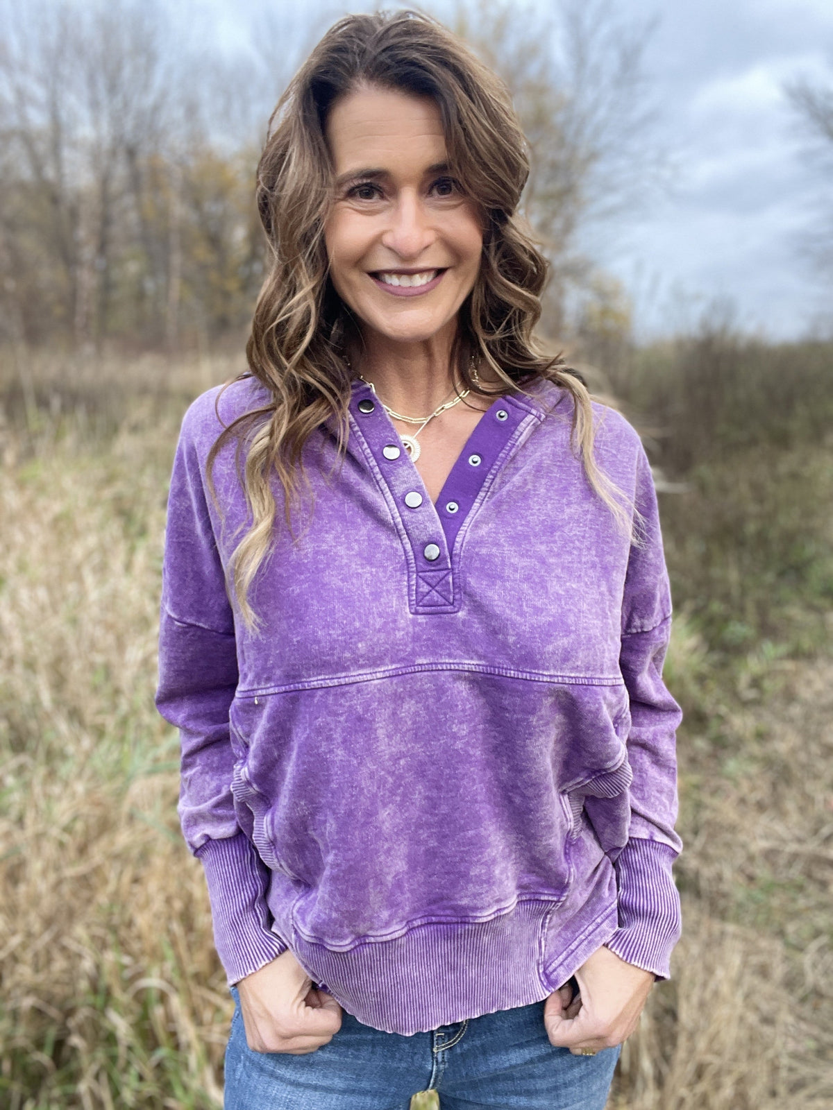Casual Occasions Acid Wash Kangaroo Pocket Hoodie In 3 Colors *Final Sale*