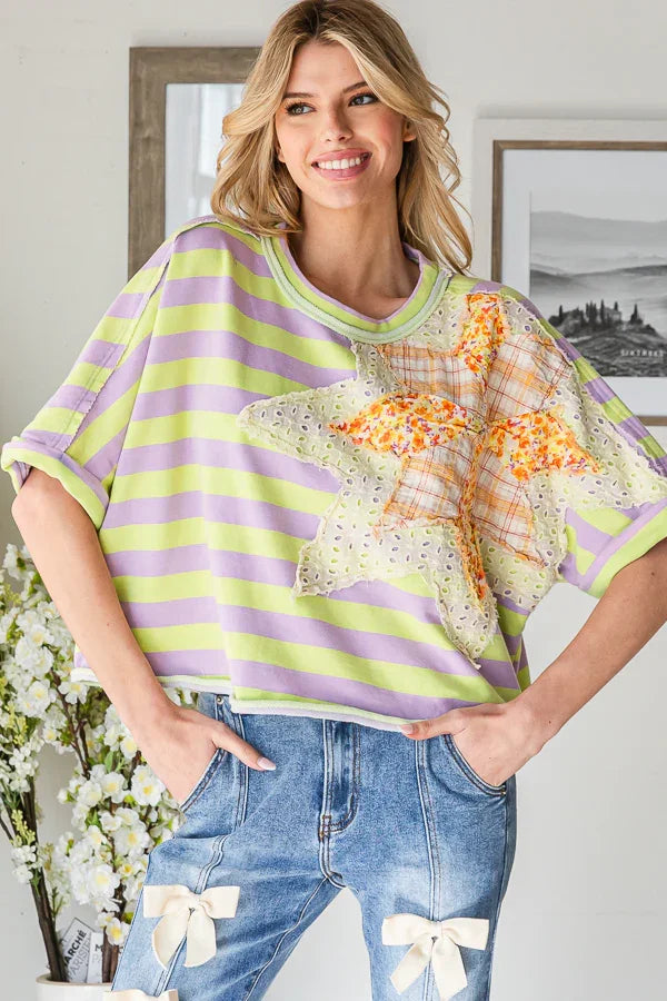 Oli & Hali Forever A Star Short Sleeve Top In 2 Colors