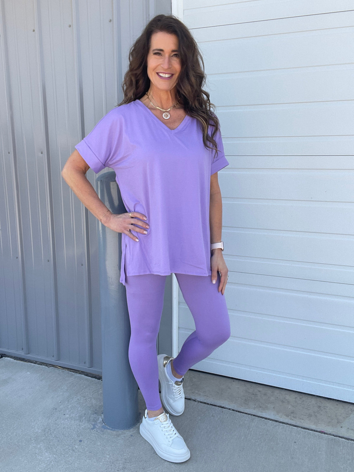 Take It Easy Soft V Neck Short Sleeve Lounge Leggings Set In 4 Colors *Final Sale*