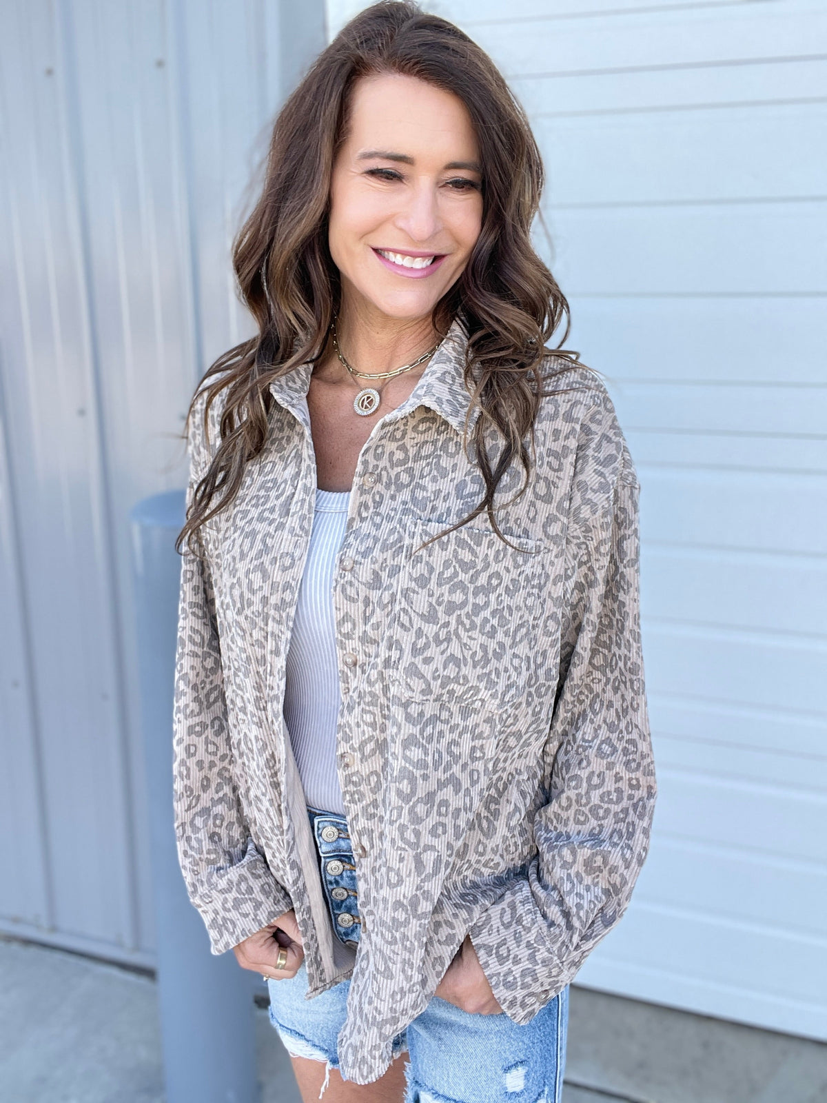 Animalize Corded Button Front Easy Shirt *Final Sale*