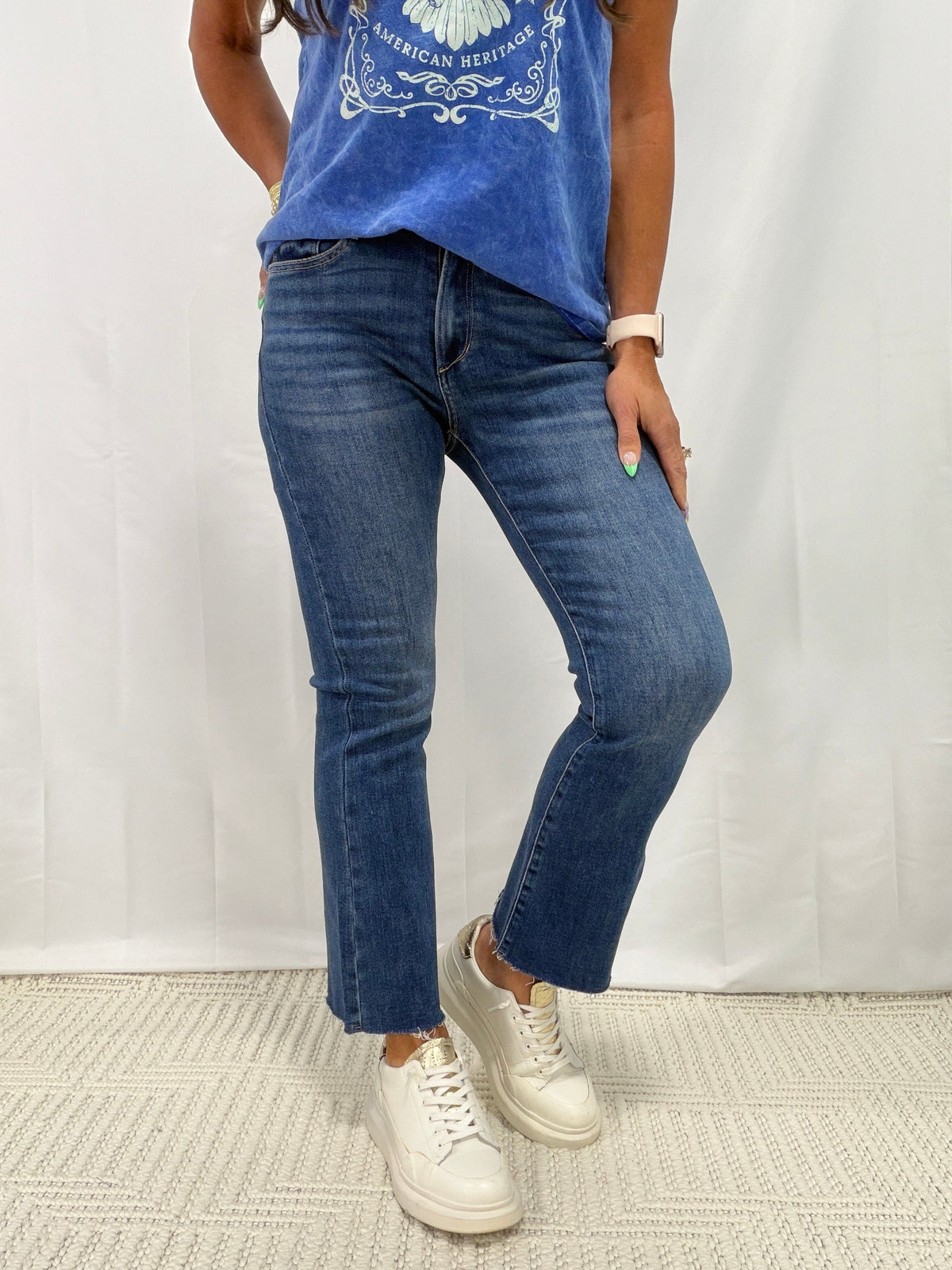 Mica High Rise Bootcut Ankle Jeans 744 In Bluewood