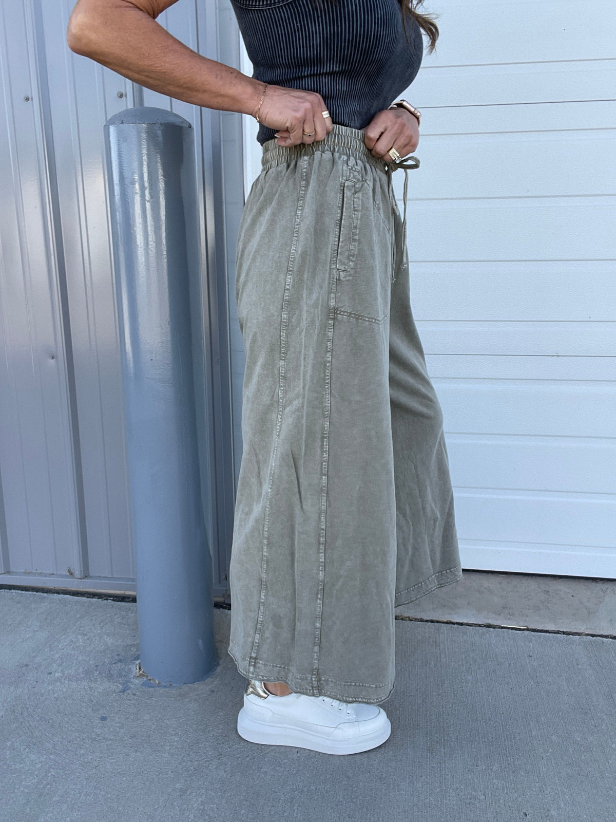 Believe Me Terry Knit Pants In 3 Colors: Cinnamon, Mocha, Olive *Final Sale*
