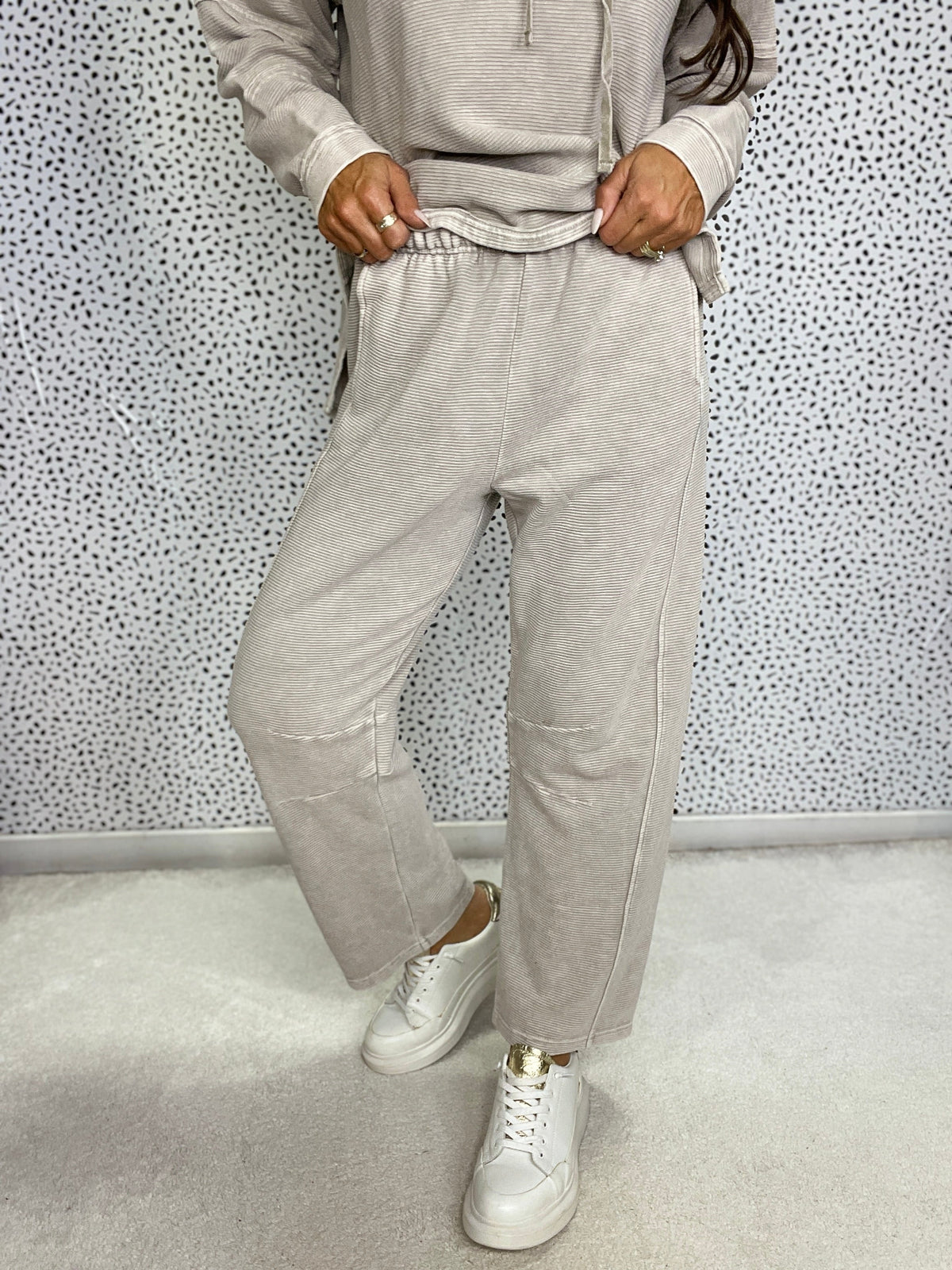 Circled Up Textured Rib Terry Pants In 2 Colors *Final Sale*