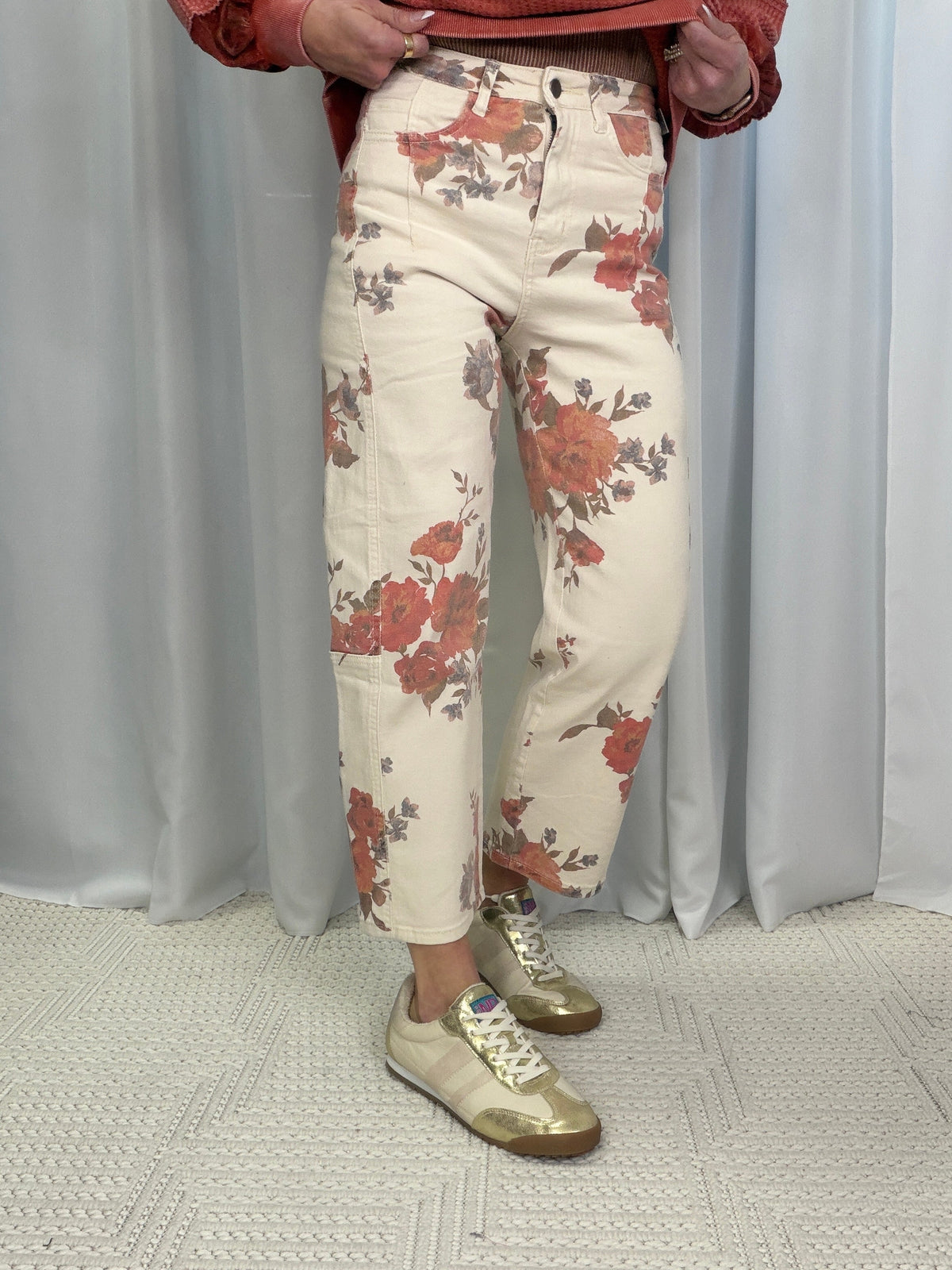 Autumn Bloom Straight-Leg Pants