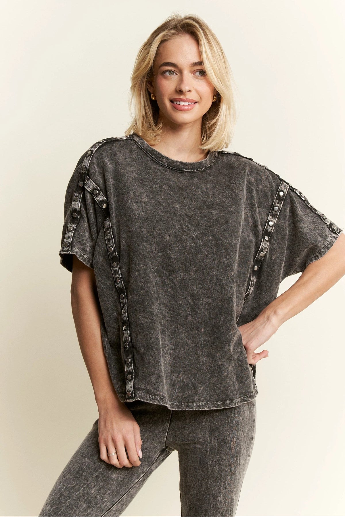 Charmingly Yours Studded Crewneck Top In 4 Colors