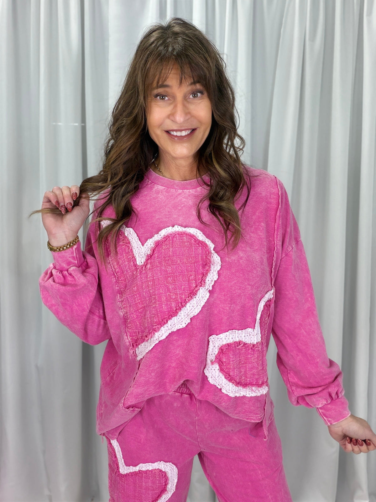 Day With You Mineral Washed Heart Sweatshirt In 3 Colors *Final Sale*