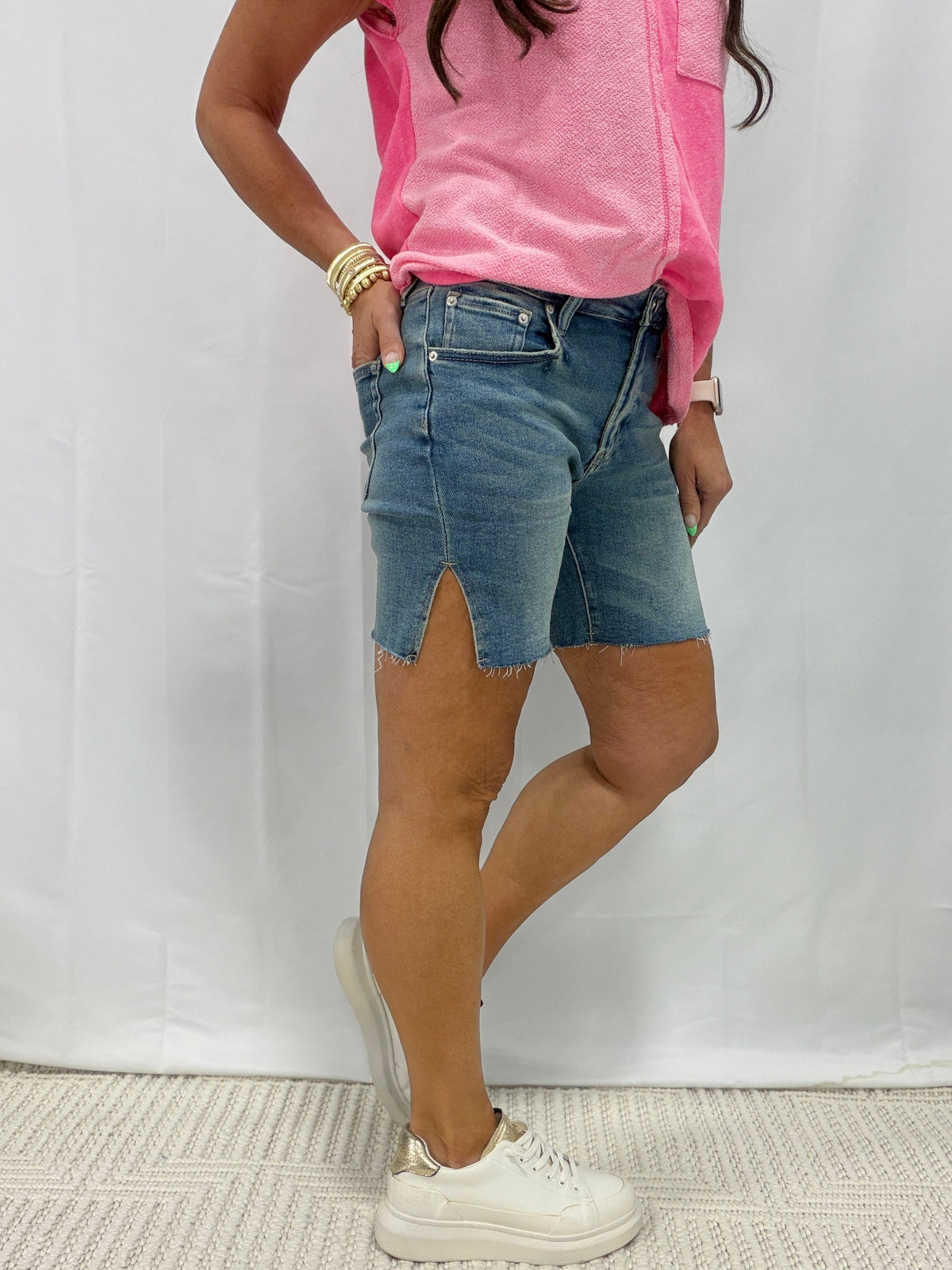 Everyday High-Rise Denim Cutoff Shorts