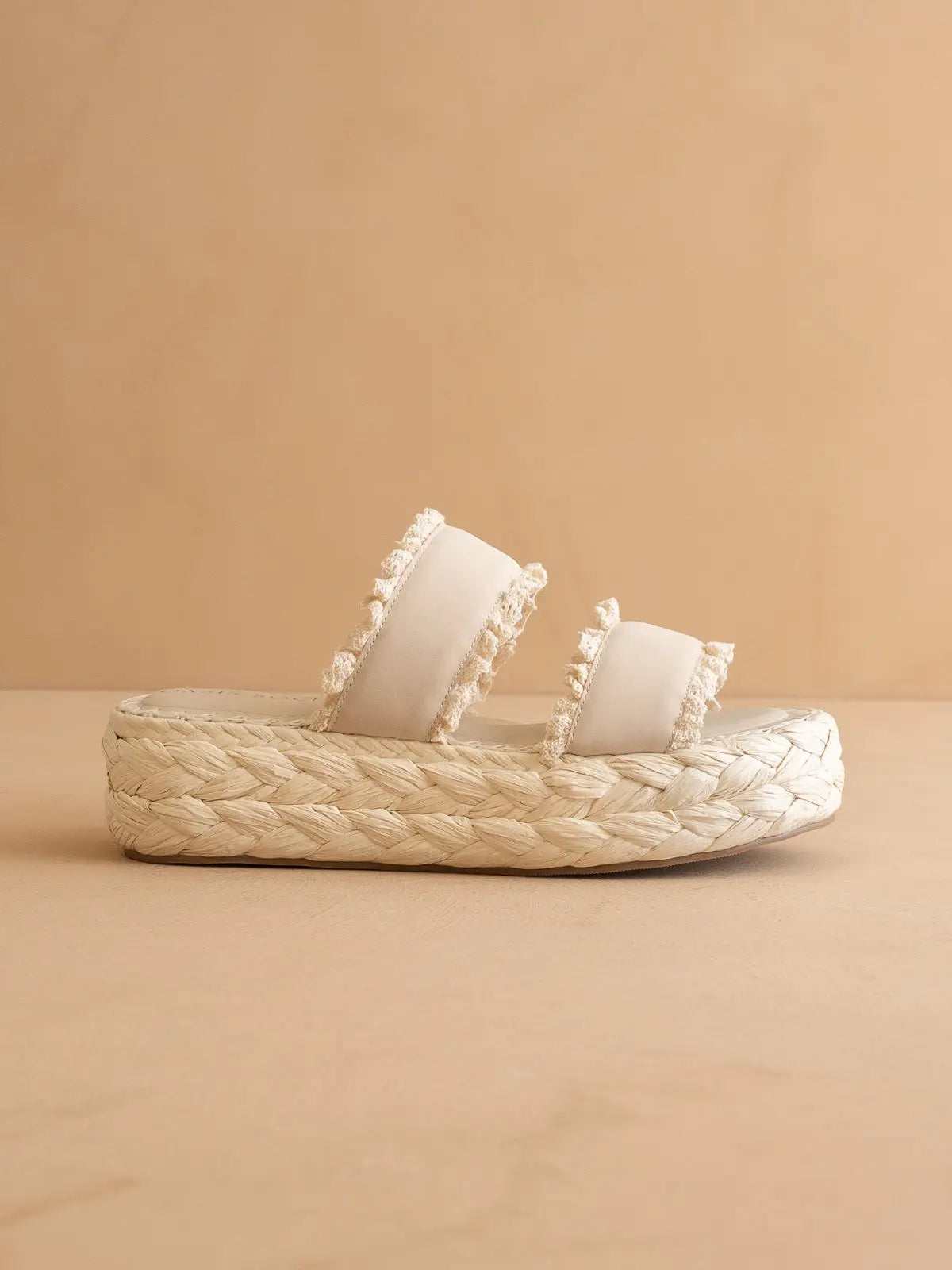 The Pollyanna Ruffle Raffia Platform Sandal