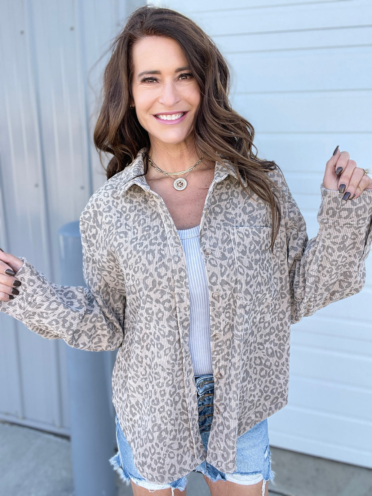 Animalize Corded Button Front Easy Shirt *Final Sale*