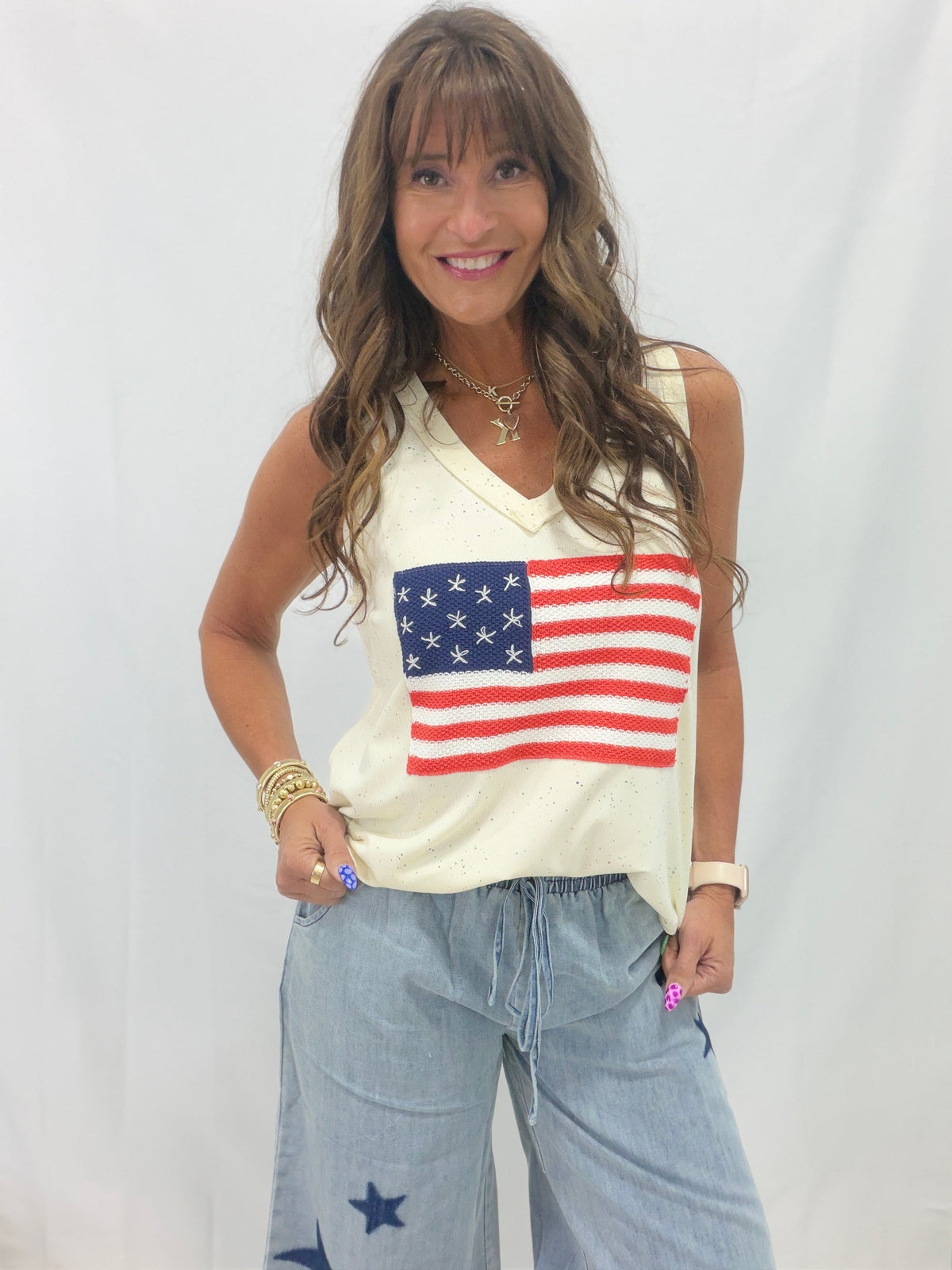 POL A Great Land American Flag Tank In 2 Colors