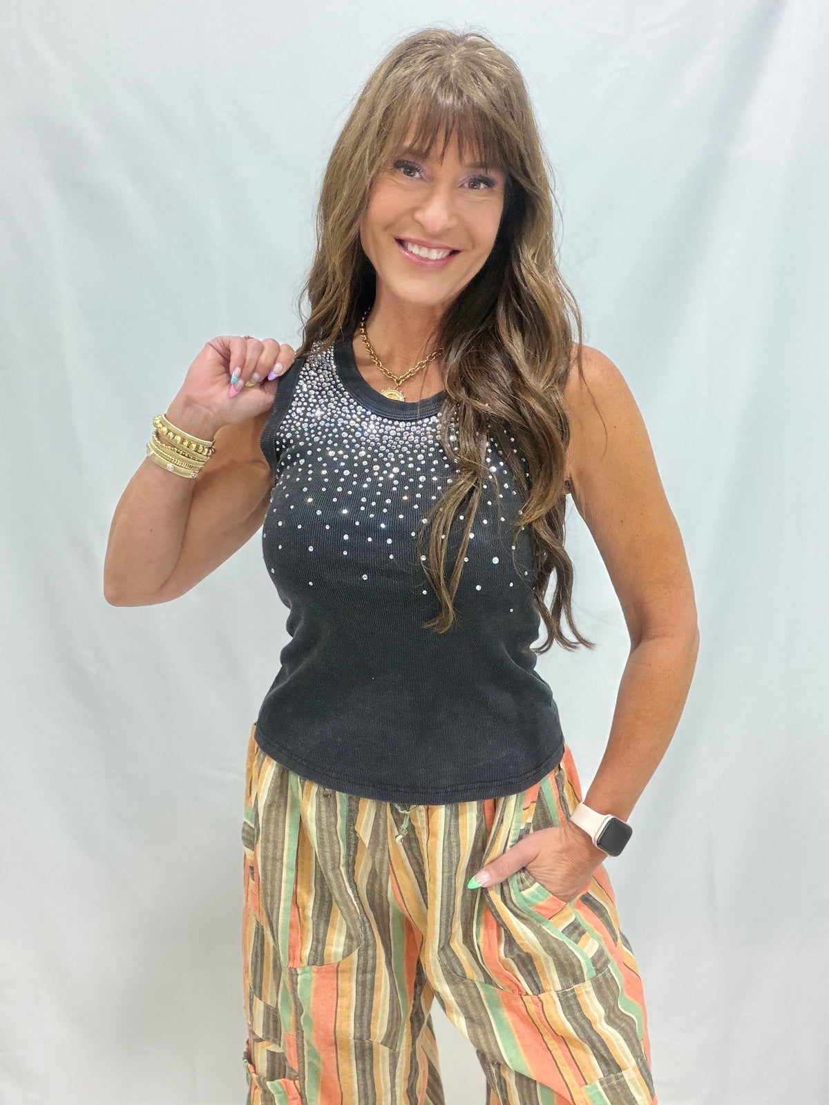 Take Off Embellished Tank Top In 2 Colors