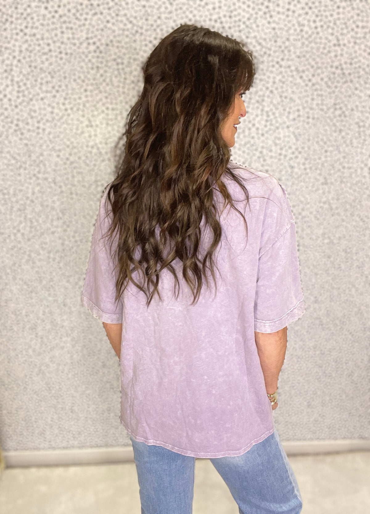 Starry Bloom Mineral Wash Star Floral Patch Tee In 4 Colors