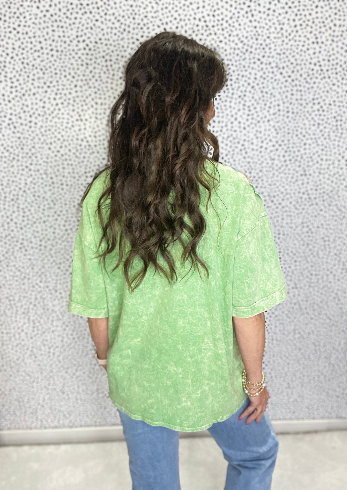 Starry Bloom Mineral Wash Star Floral Patch Tee In 4 Colors