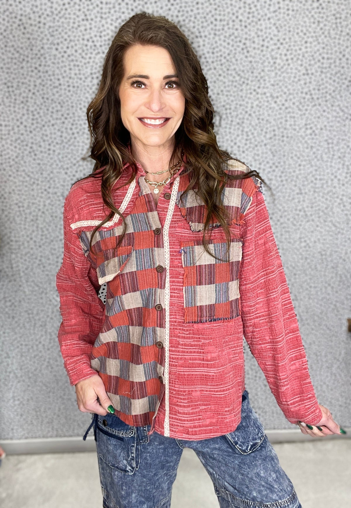 POL Miss You Too Plaid Contrast Top In 2 Colors *Final Sale*