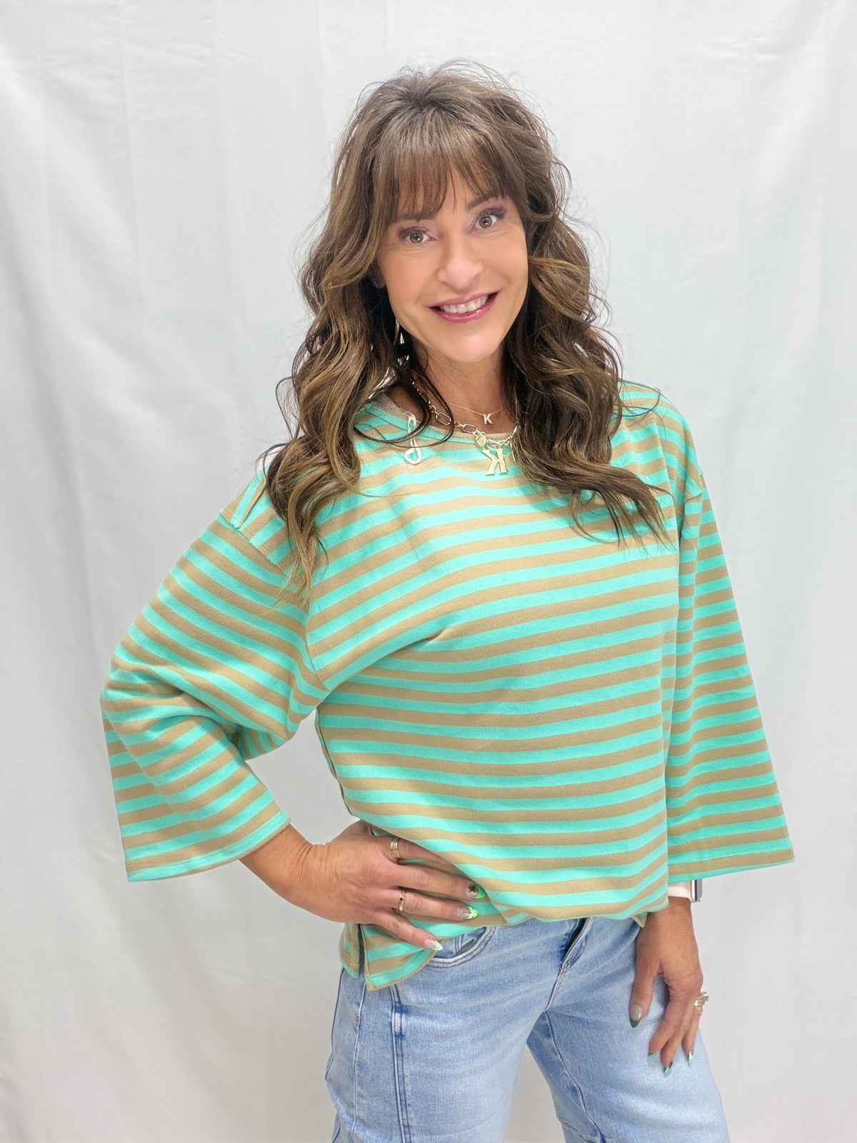I've Done Well Long Sleeve Top In Aqua