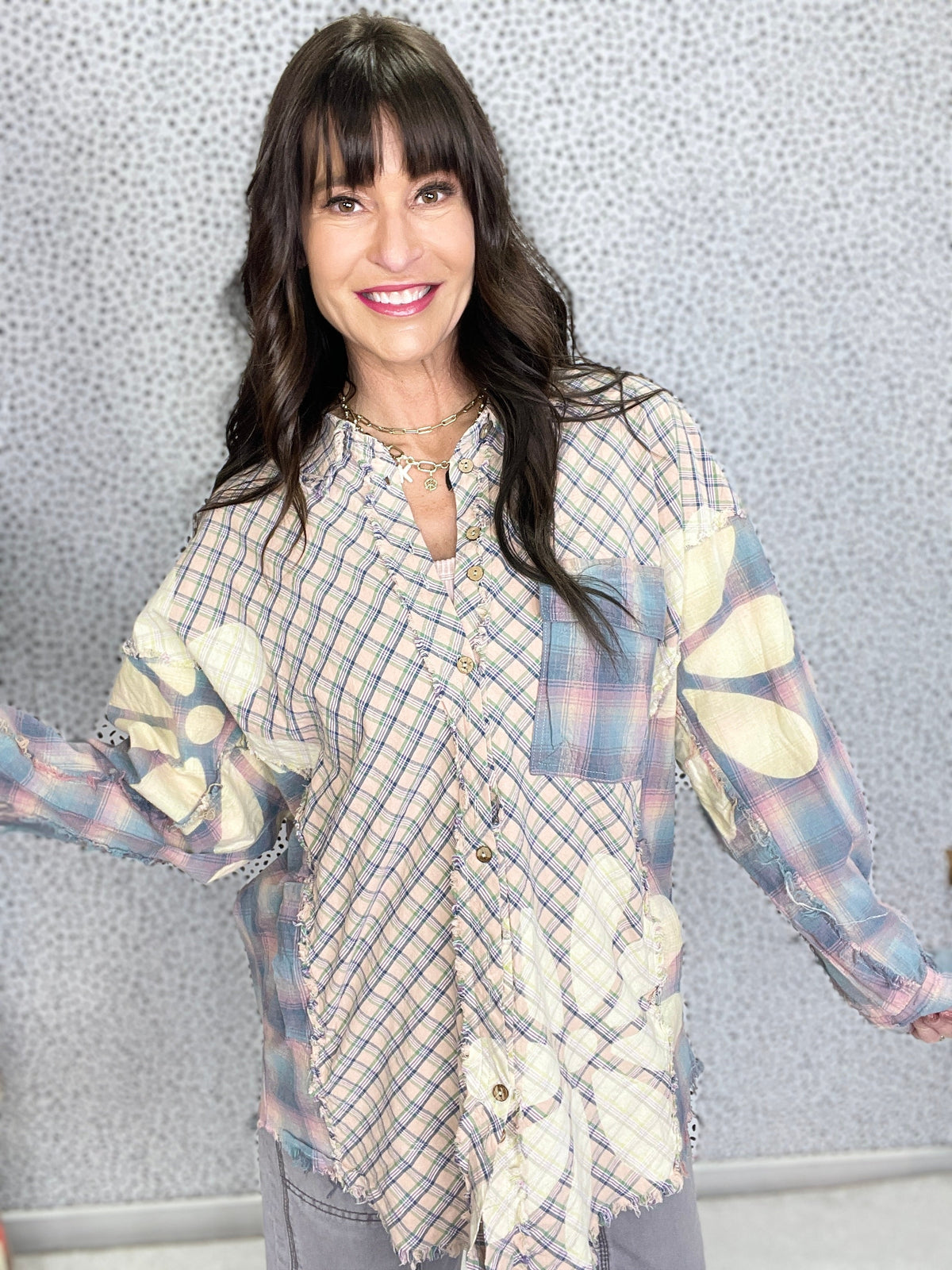 Sweet Bloom Flower Print Button Down Top In Multi *Final Sale*