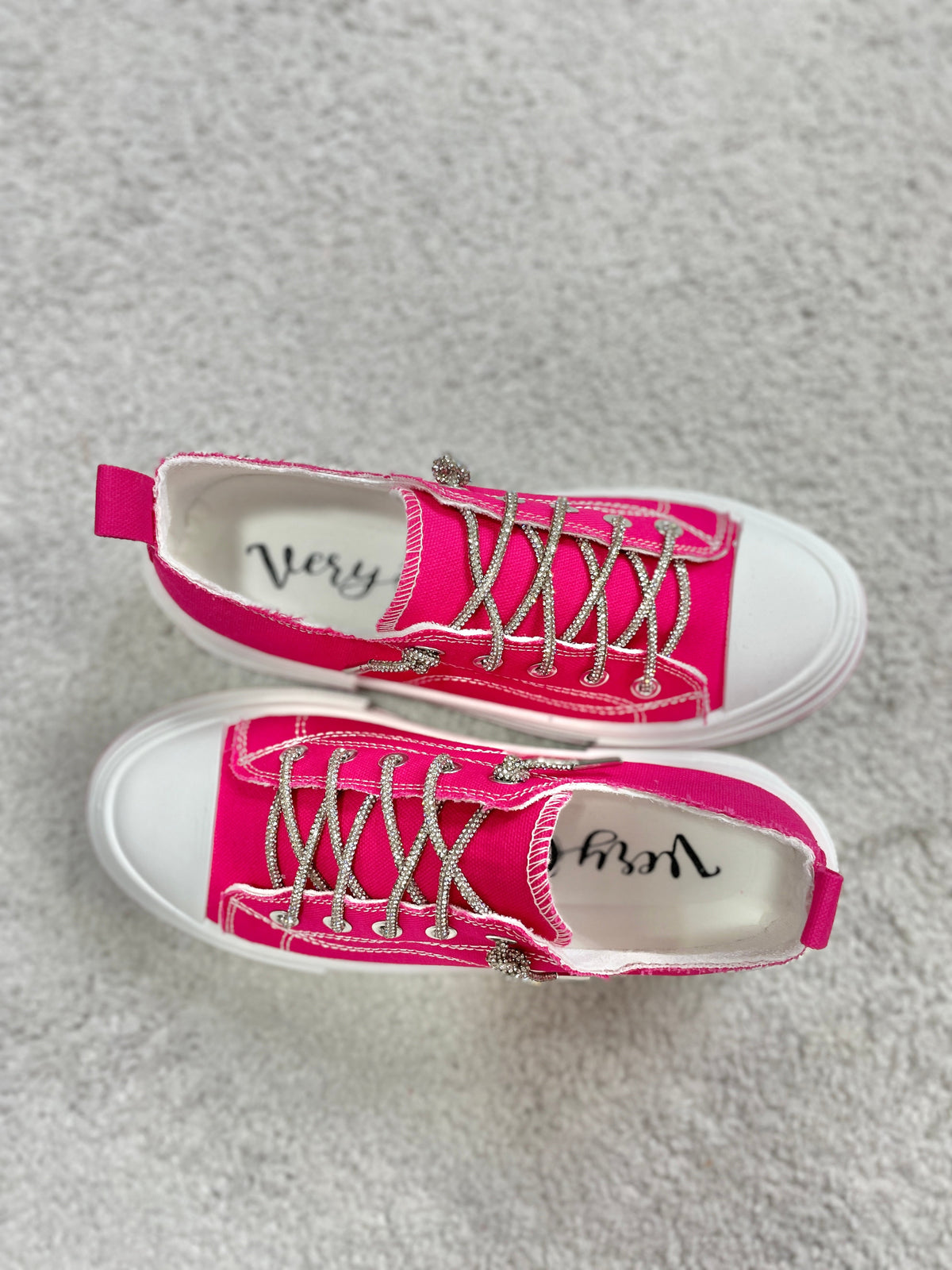 Aman Days Ahead Bling Lace Sneakers In Bright Pink *Final Sale*